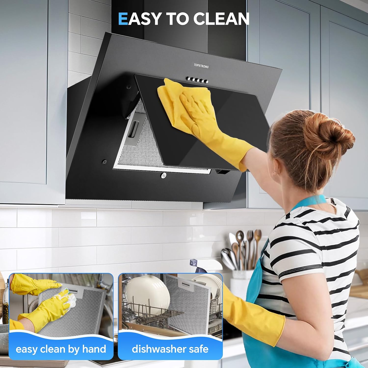 Topstrong Cappa Aspirante Inclinata 60cm, Classe A++ - immagine 5