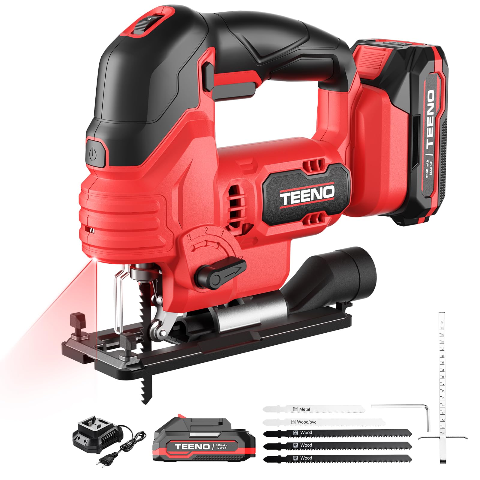 Teeno Seghetto Alternativo Senza Fili per Batterie Makita 20V