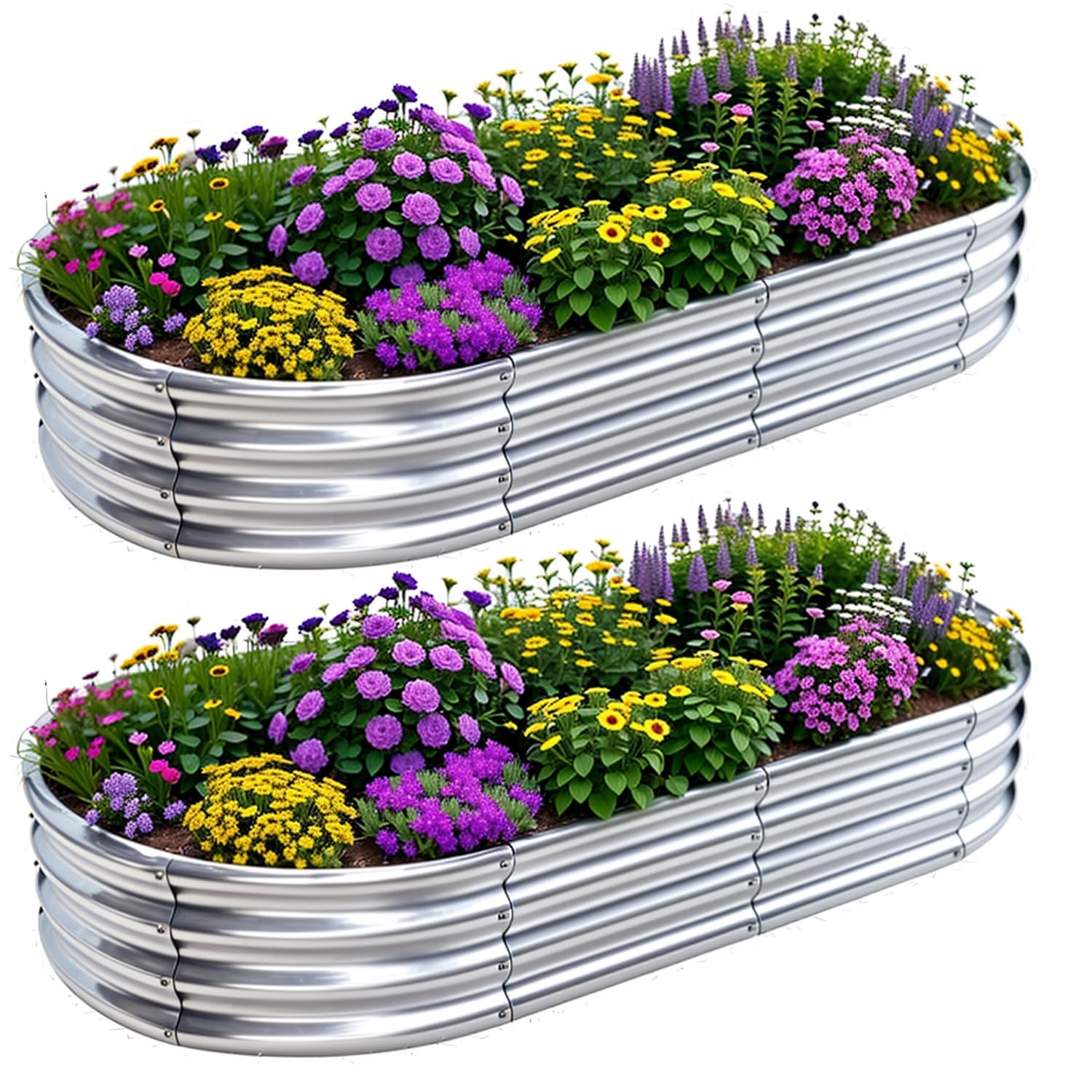 KINI MOX 2 PCS Letti per Orto Rialzato in Metallo 180x90x29cm