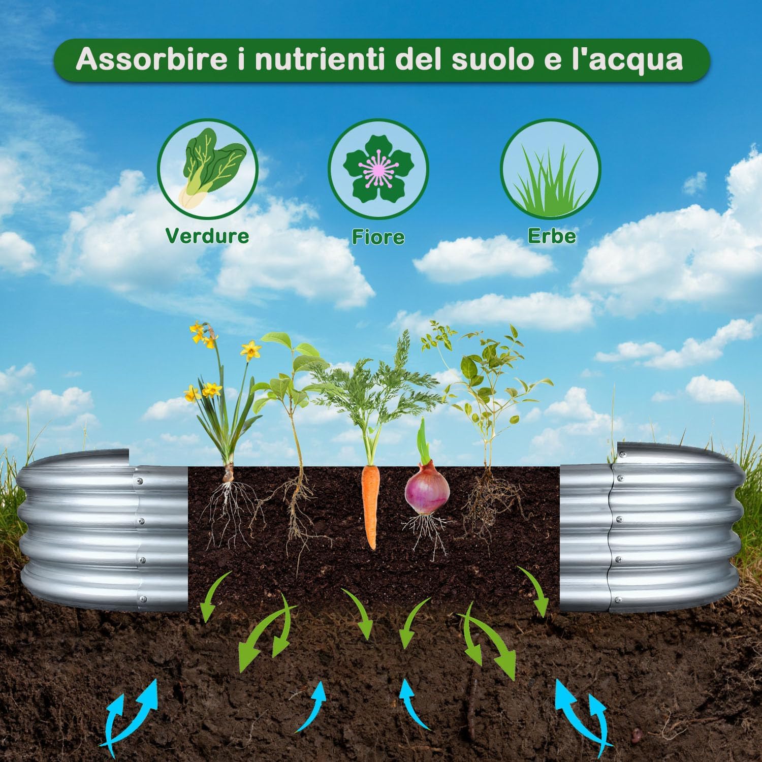 KINI MOX 2 PCS Letti per Orto Rialzato in Metallo 180x90x29cm - immagine 6