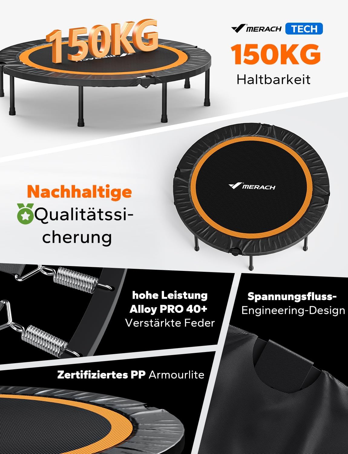 Merach Trampolino Elastico Pieghevole per Adulti - immagine 2