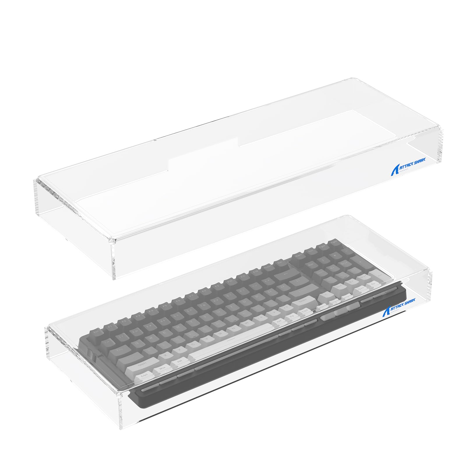 ATTACK SHARK Copertura antipolvere per tastiera in acrilico trasparente per tastiera meccanica a 98 tasti, 17,4 * 6,5 * 1,9 pollici, compatibile con tastiere di dimensioni inferiori a 98 tasti- Bianco