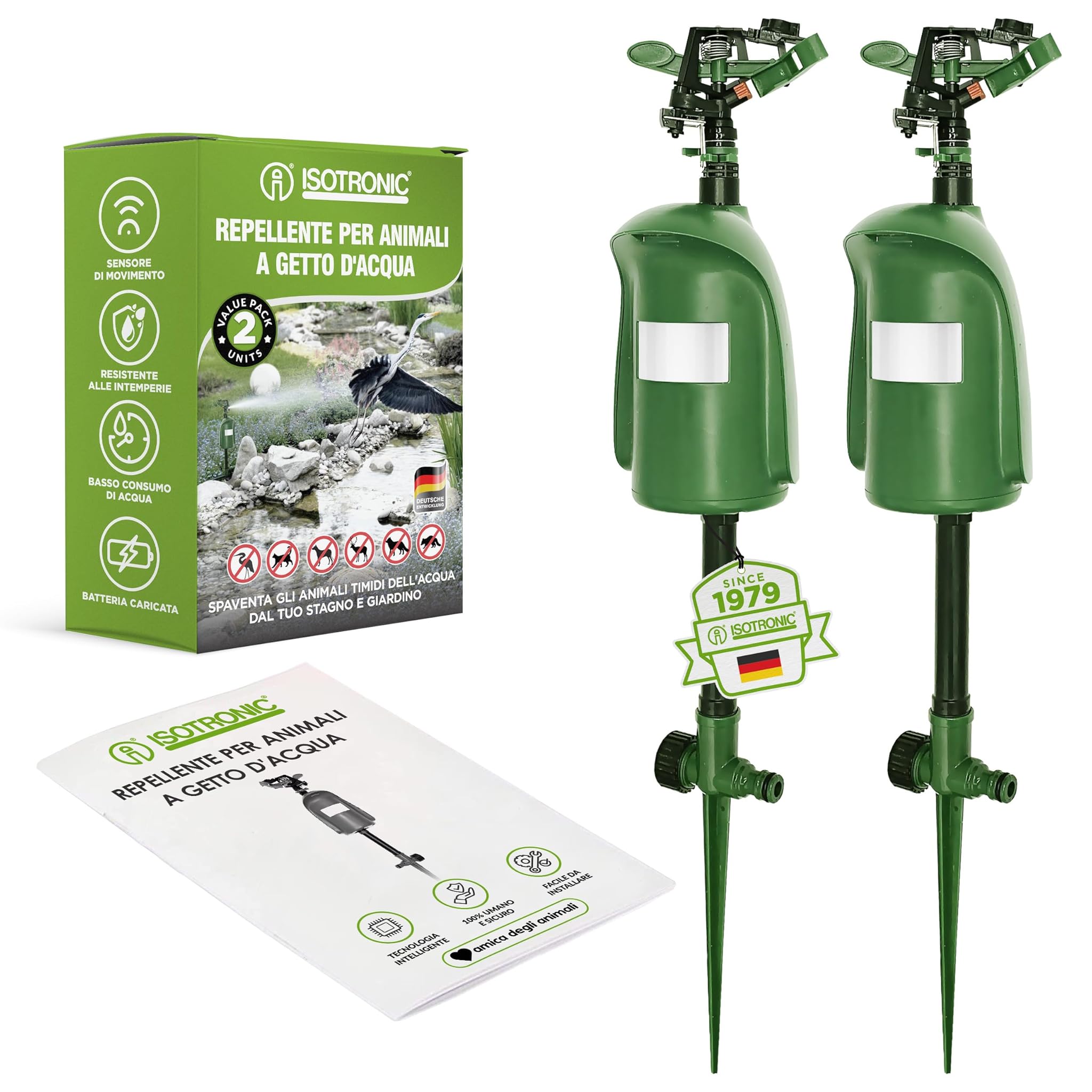 Isotronic Repellente Animali Selvatici, 2 Pezzi