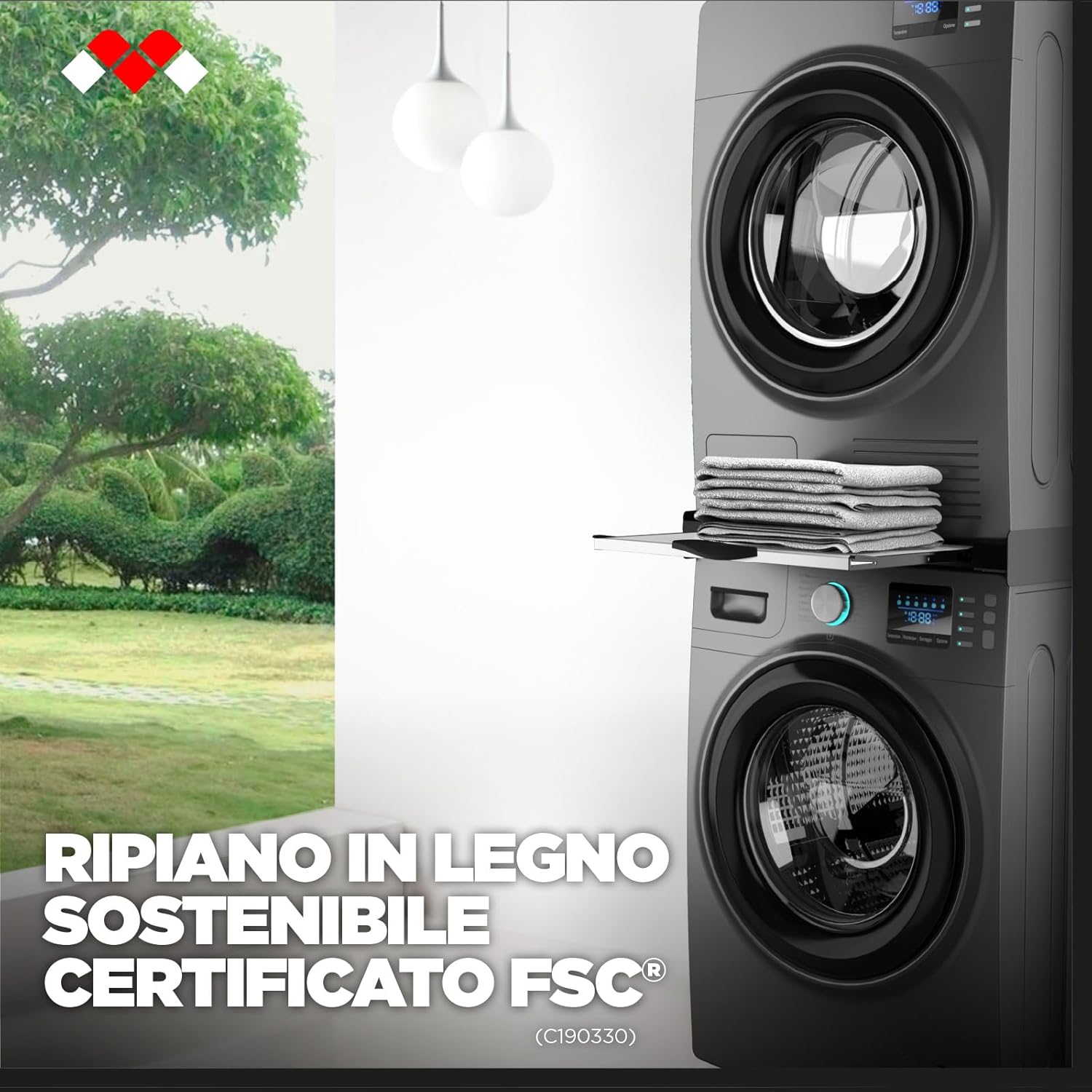 Meliconi Torre Dark - Kit Sovrapposizione Universale, Nero - immagine 3