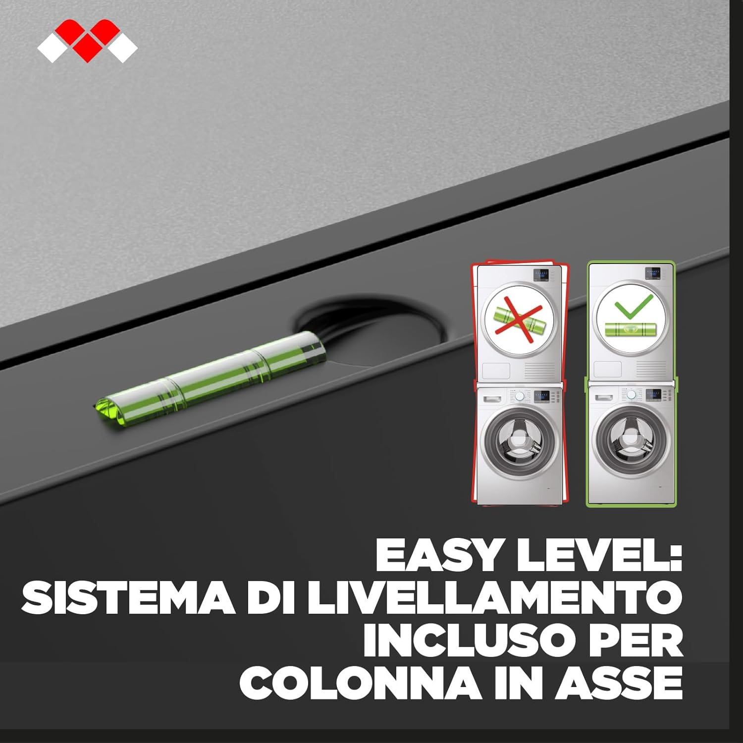 Meliconi Torre Dark - Kit Sovrapposizione Universale, Nero - immagine 7