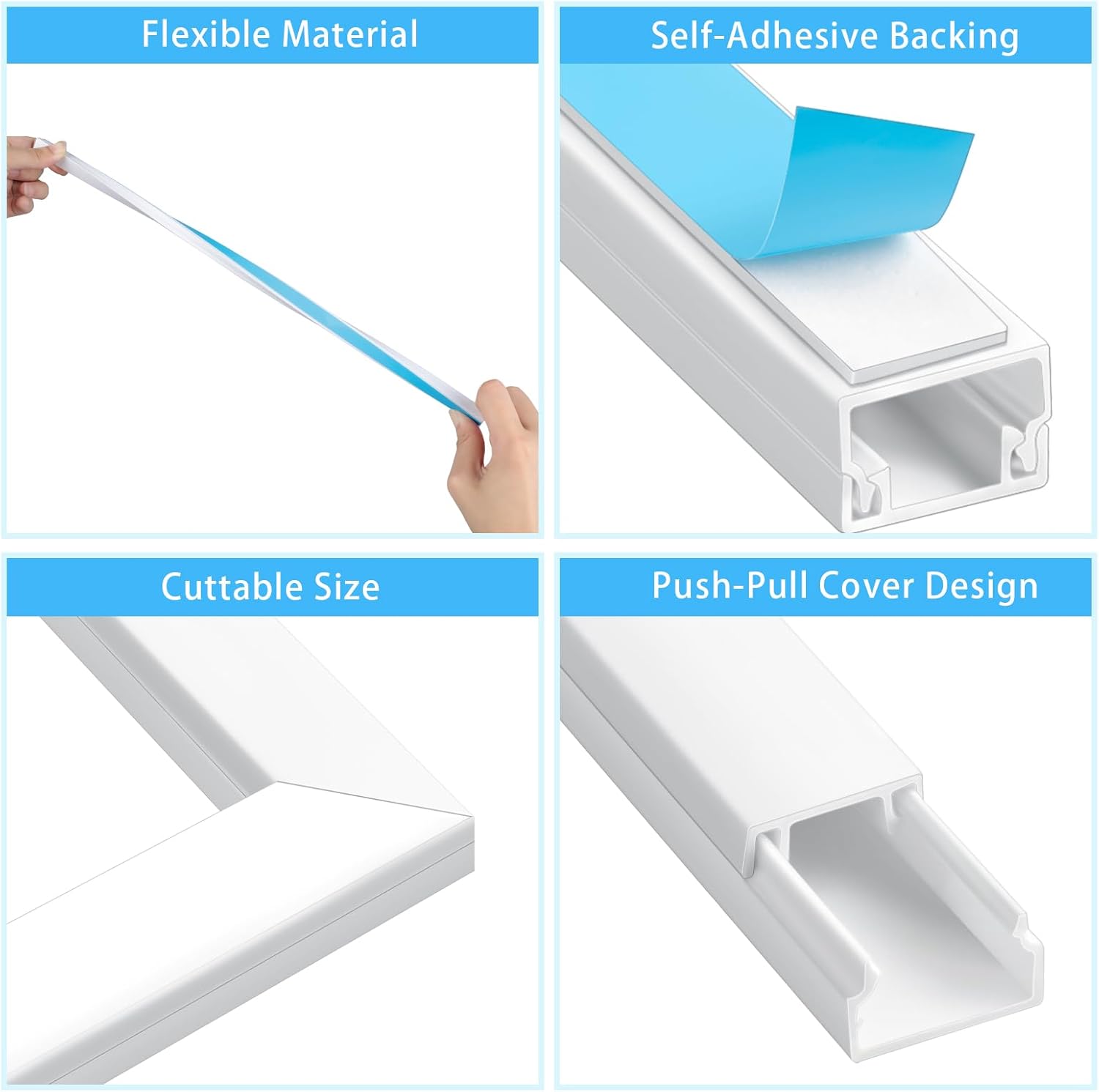 Aiqinu Canalina Passacavi Adesiva 10 Pezzi - immagine 3