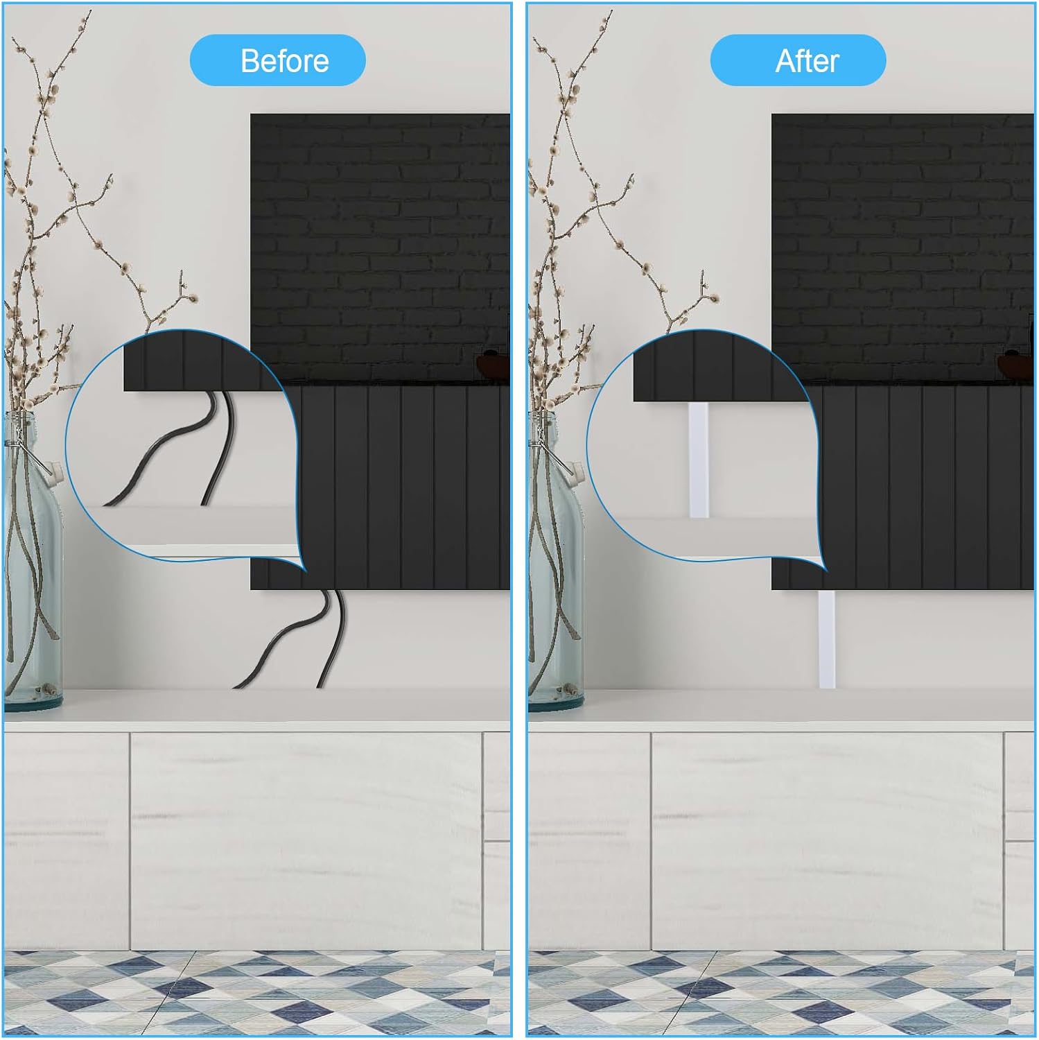 Aiqinu Canalina Passacavi Adesiva 10 Pezzi - immagine 6