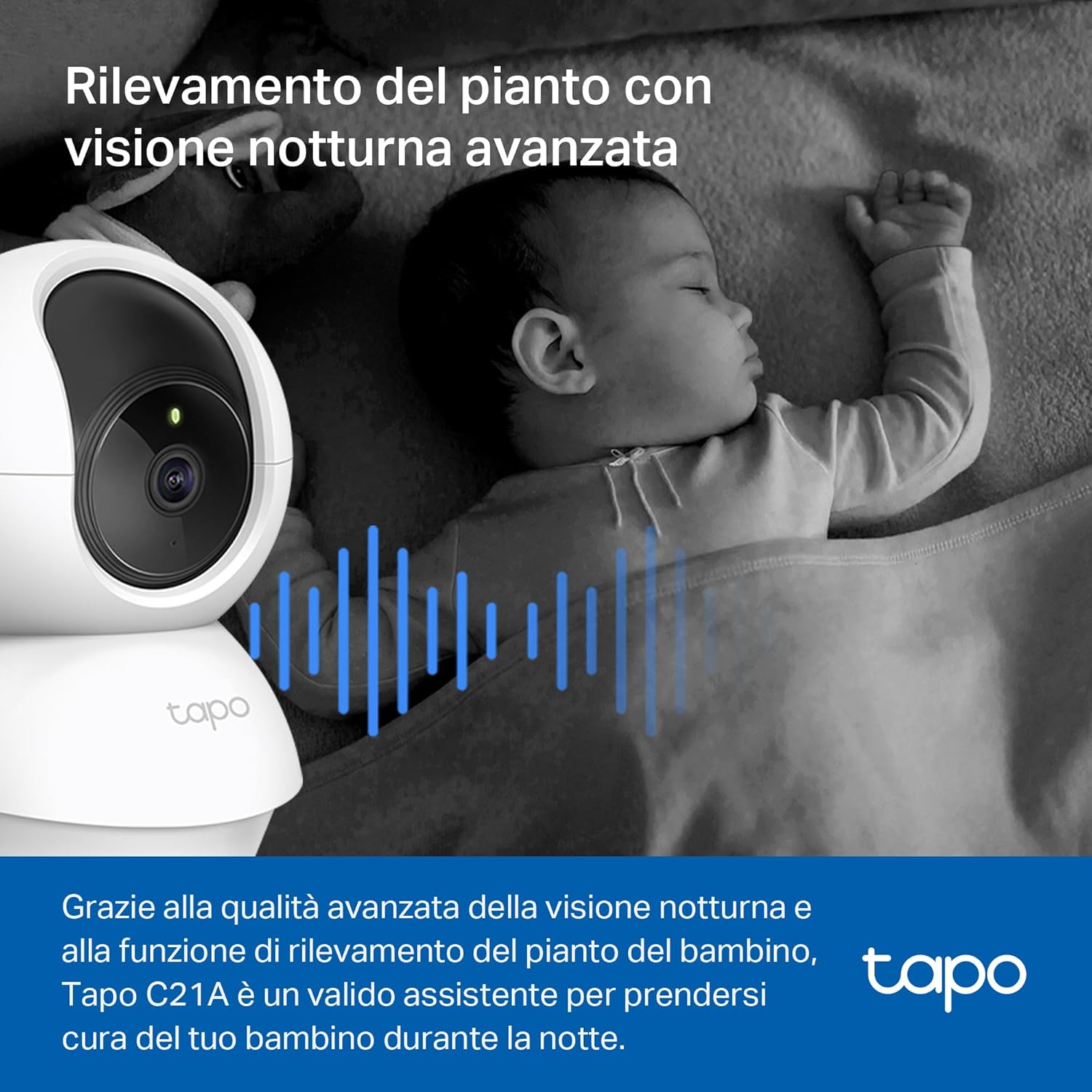 Tapo Telecamera Wi-Fi Interno 2K 3MP - immagine 5