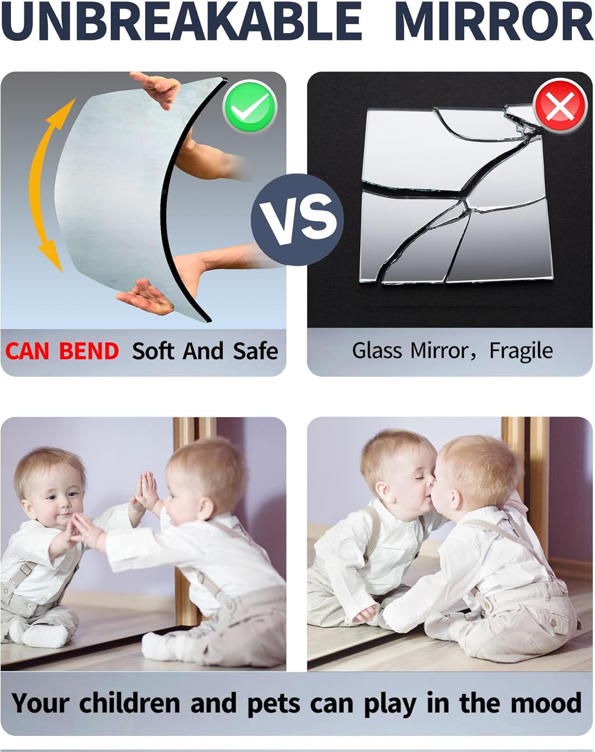 Piastrelle a Specchio Autoadesive Infrangibili 8pz - immagine 3