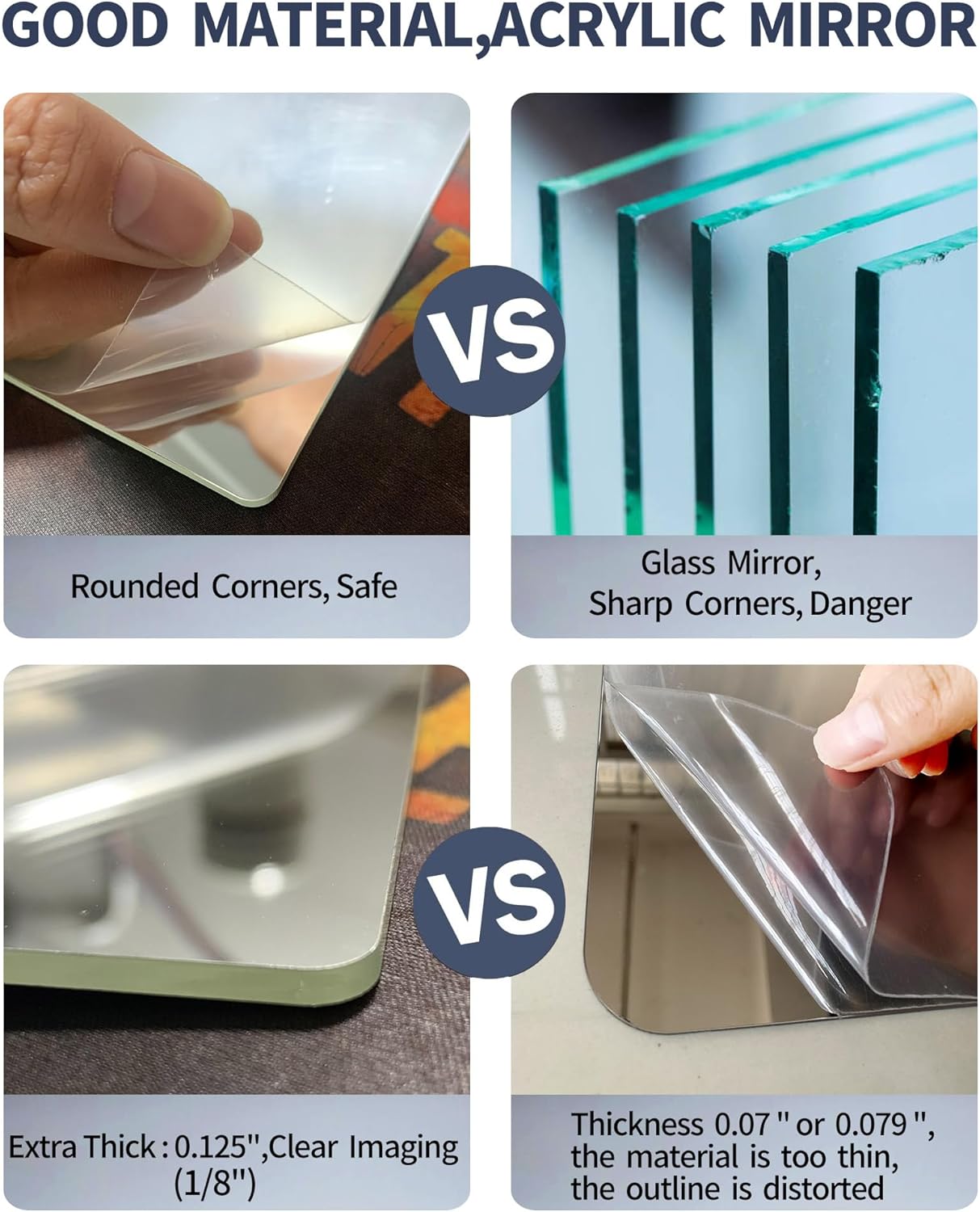 Piastrelle a Specchio Autoadesive Infrangibili 8pz - immagine 5