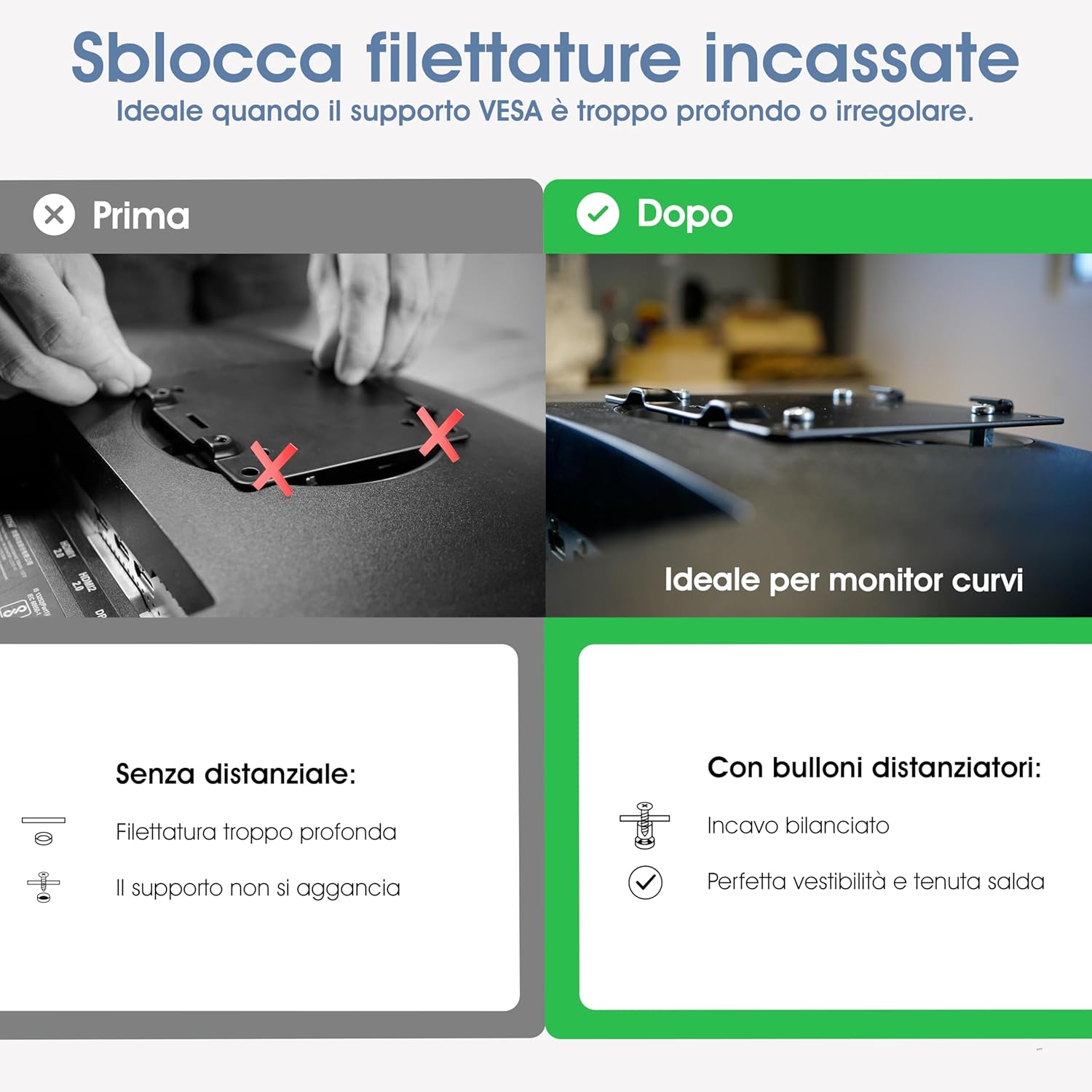 3IDEE Set Distanziatori VESA M4 - 15mm - immagine 2