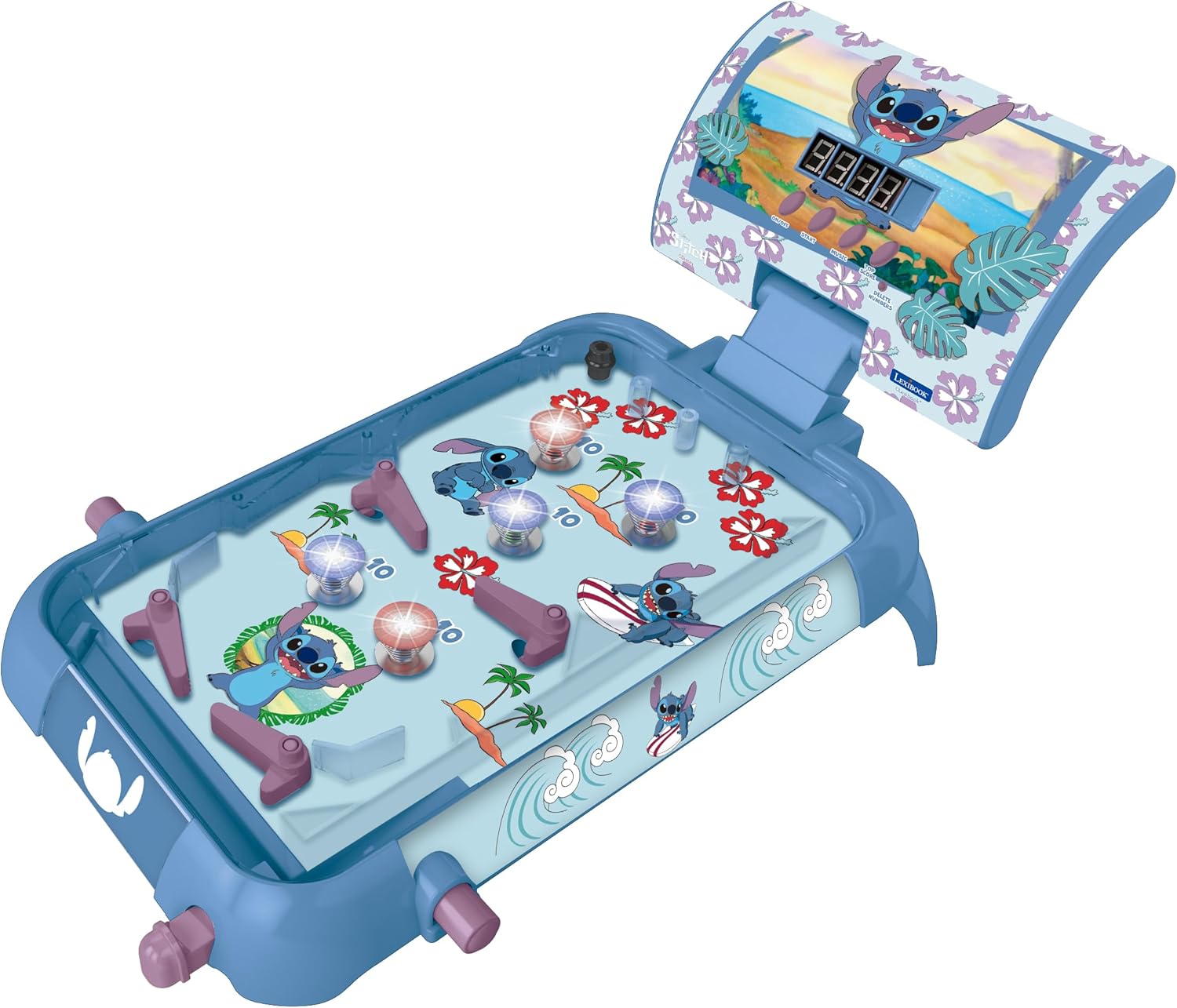Lexibook Disney Stitch - Flipper Elettronico da Tavolo, Blu - immagine 1