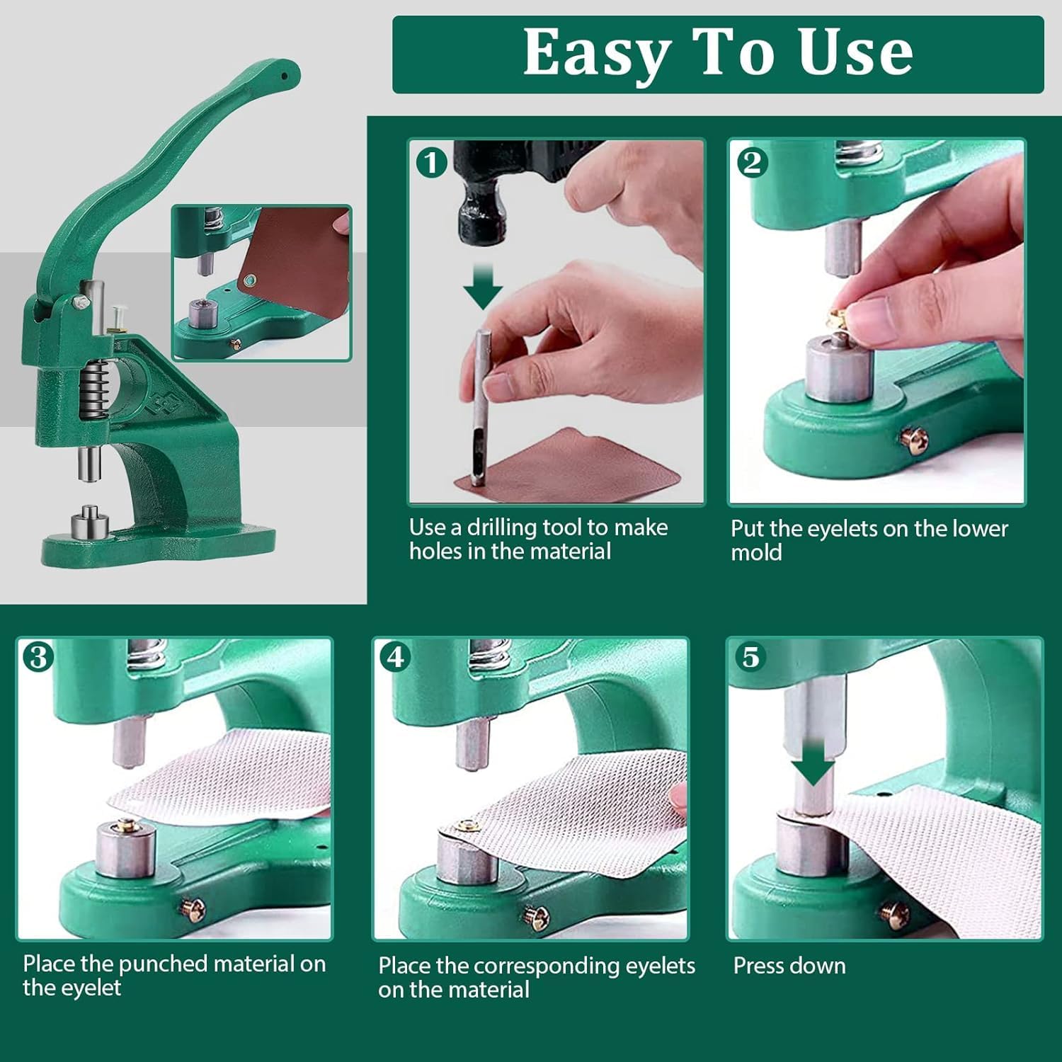 Emoshayoga Pressa per Occhielli con 1500 Occhielli - immagine 3