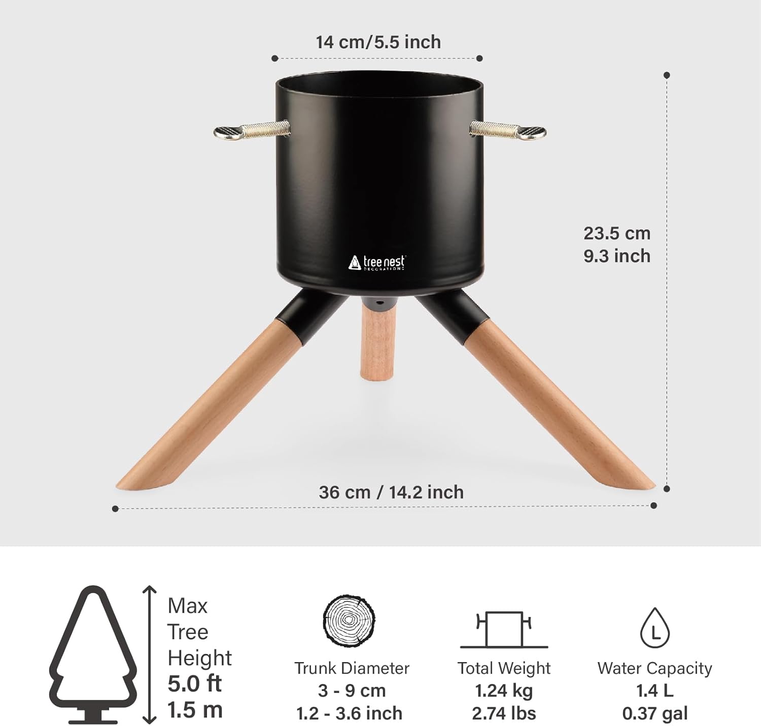 Tree Nest Base Albero di Natale Cosmopolitan, Nero - immagine 7