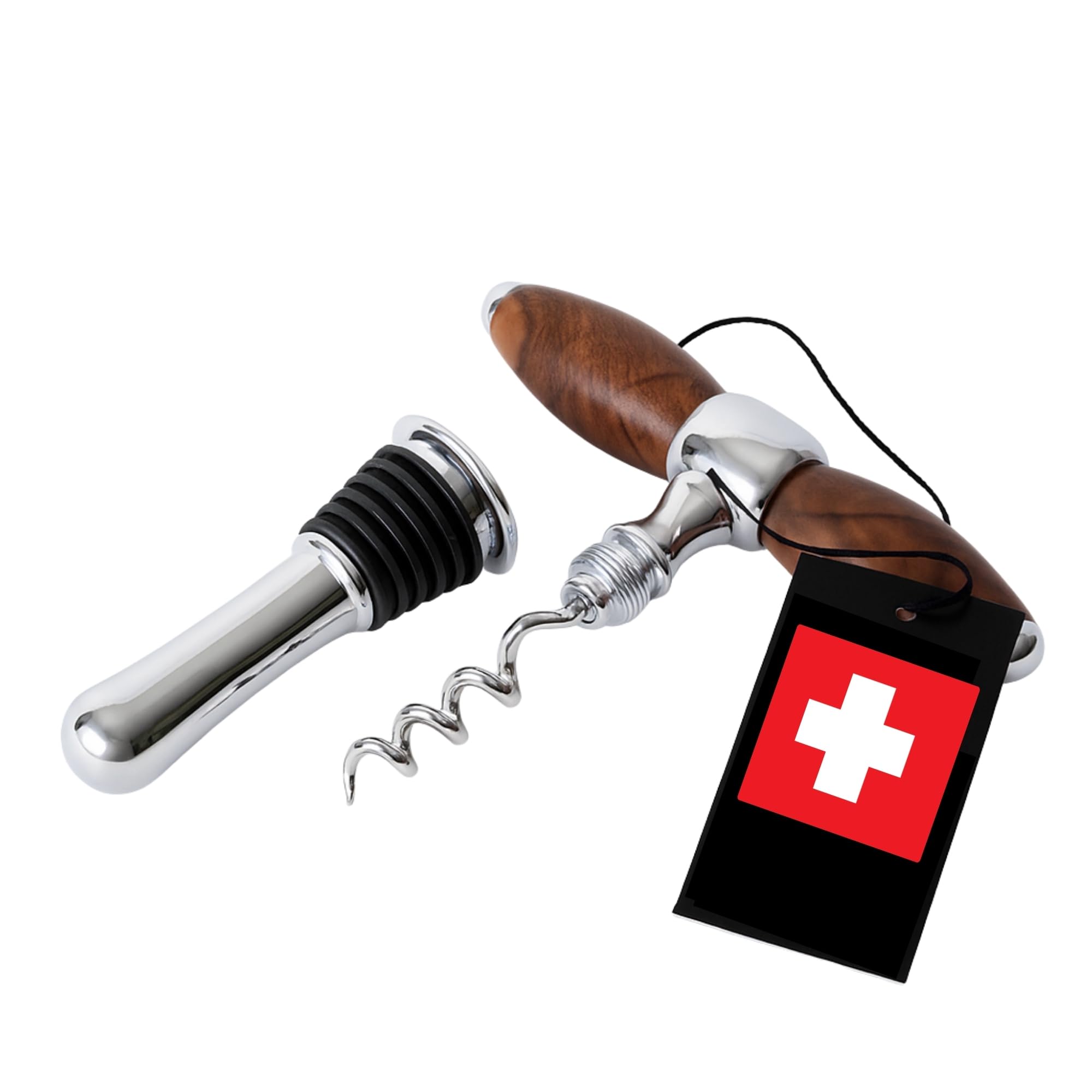 Cavatappi Artigianale 2 in 1 in Legno di Noce