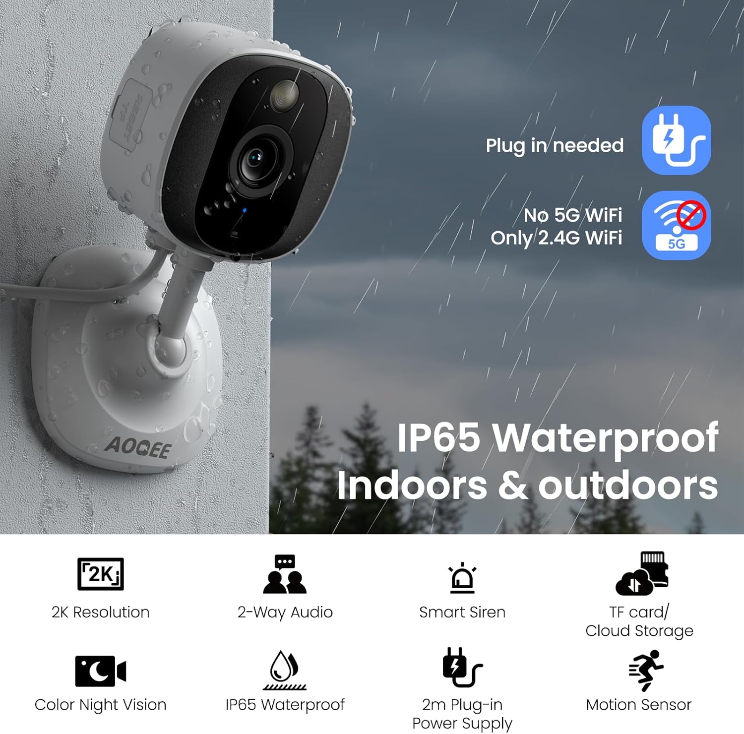 Telecamera WiFi Interno 2K C1 IP65 - immagine 2