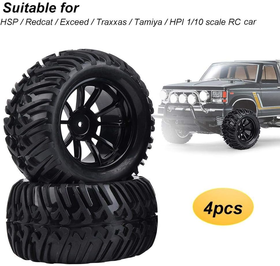 Pneumatici Auto RC - 4 Pezzi Gomma con Mozzi 1/10 - immagine 2