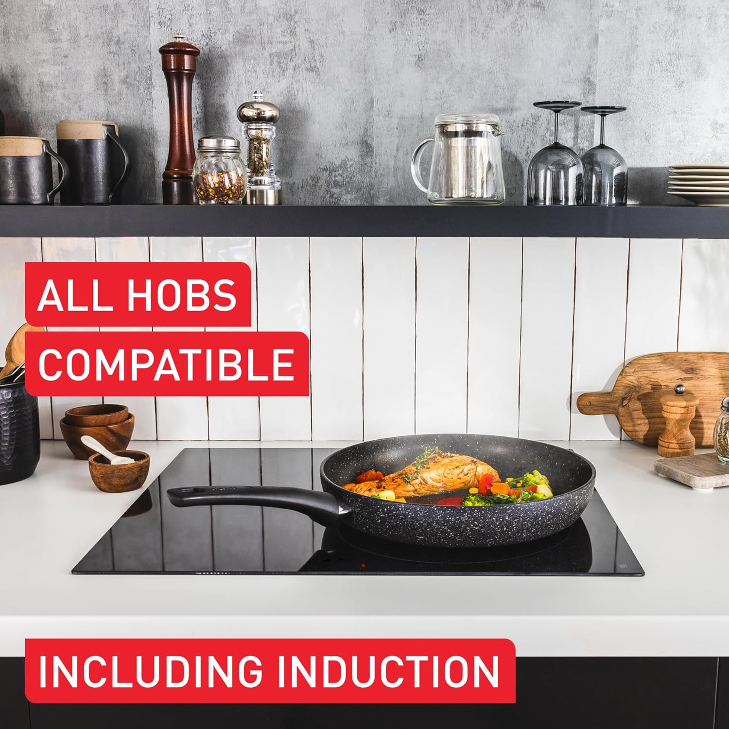 Tefal Titanium Stone - Set 4 Pezzi Padelle e Casseruole - immagine 3