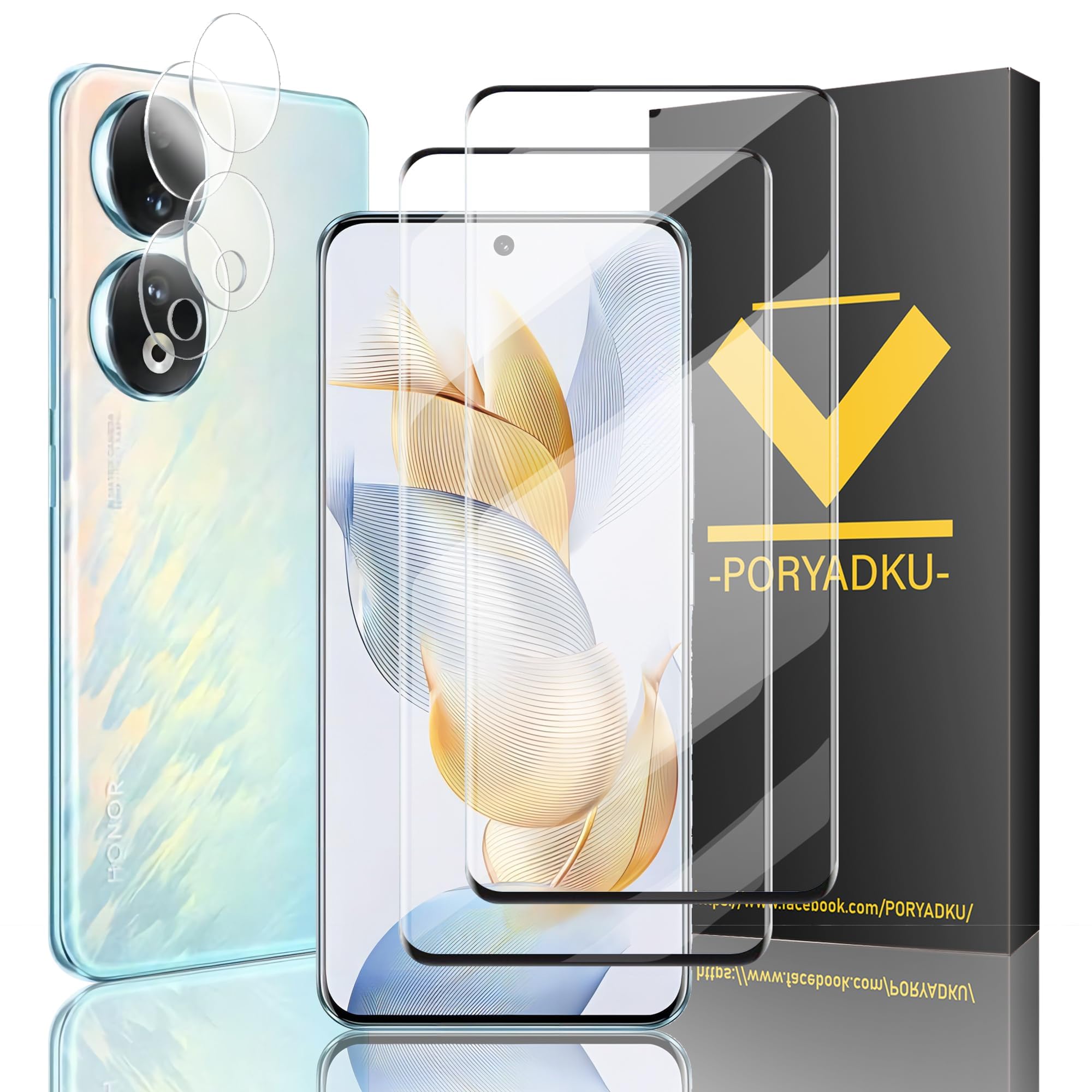 Ikabo 2+2 Pezzi Vetro Temperato per Honor 90