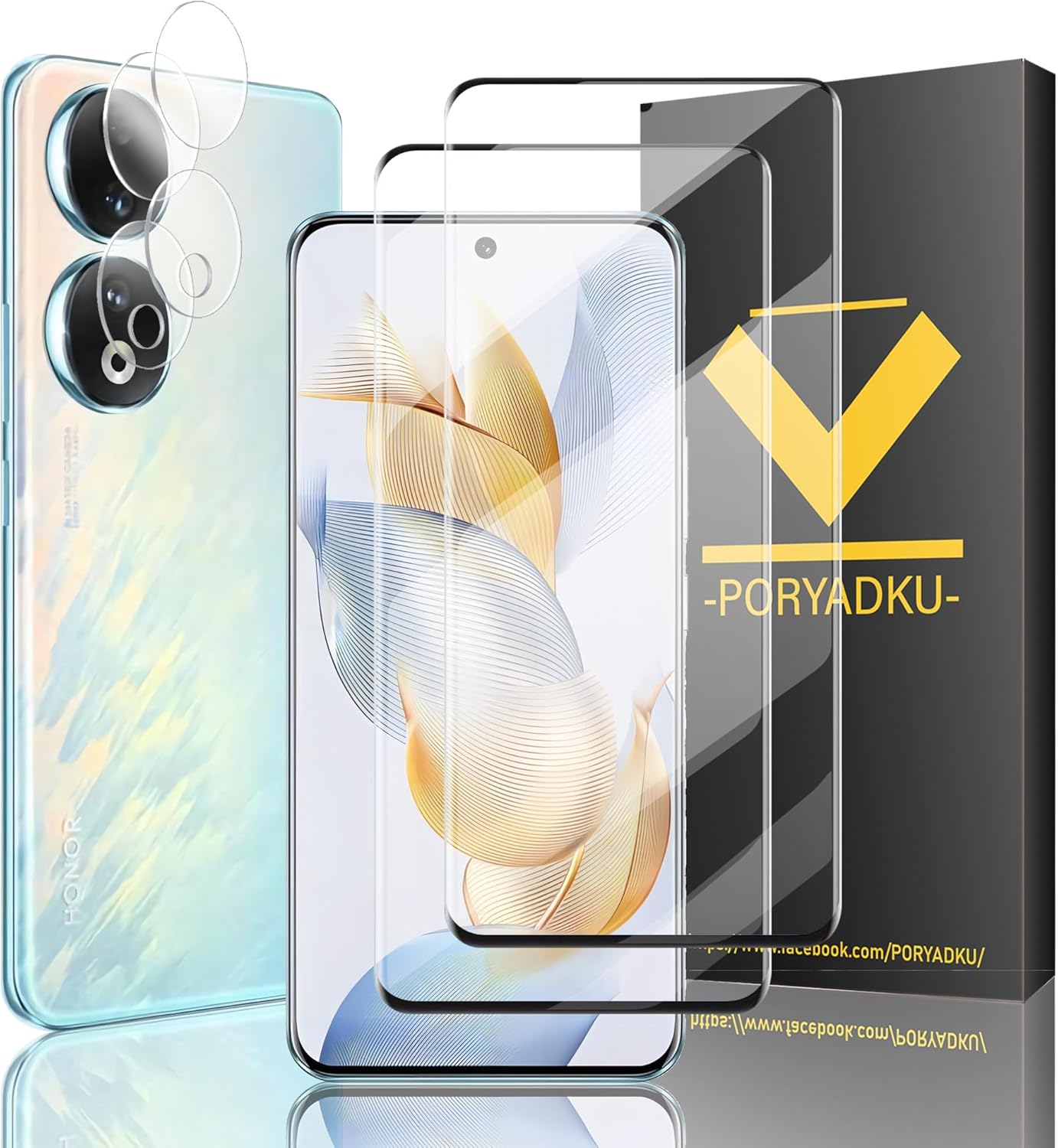 Ikabo 2+2 Pezzi Vetro Temperato per Honor 90 - immagine 1