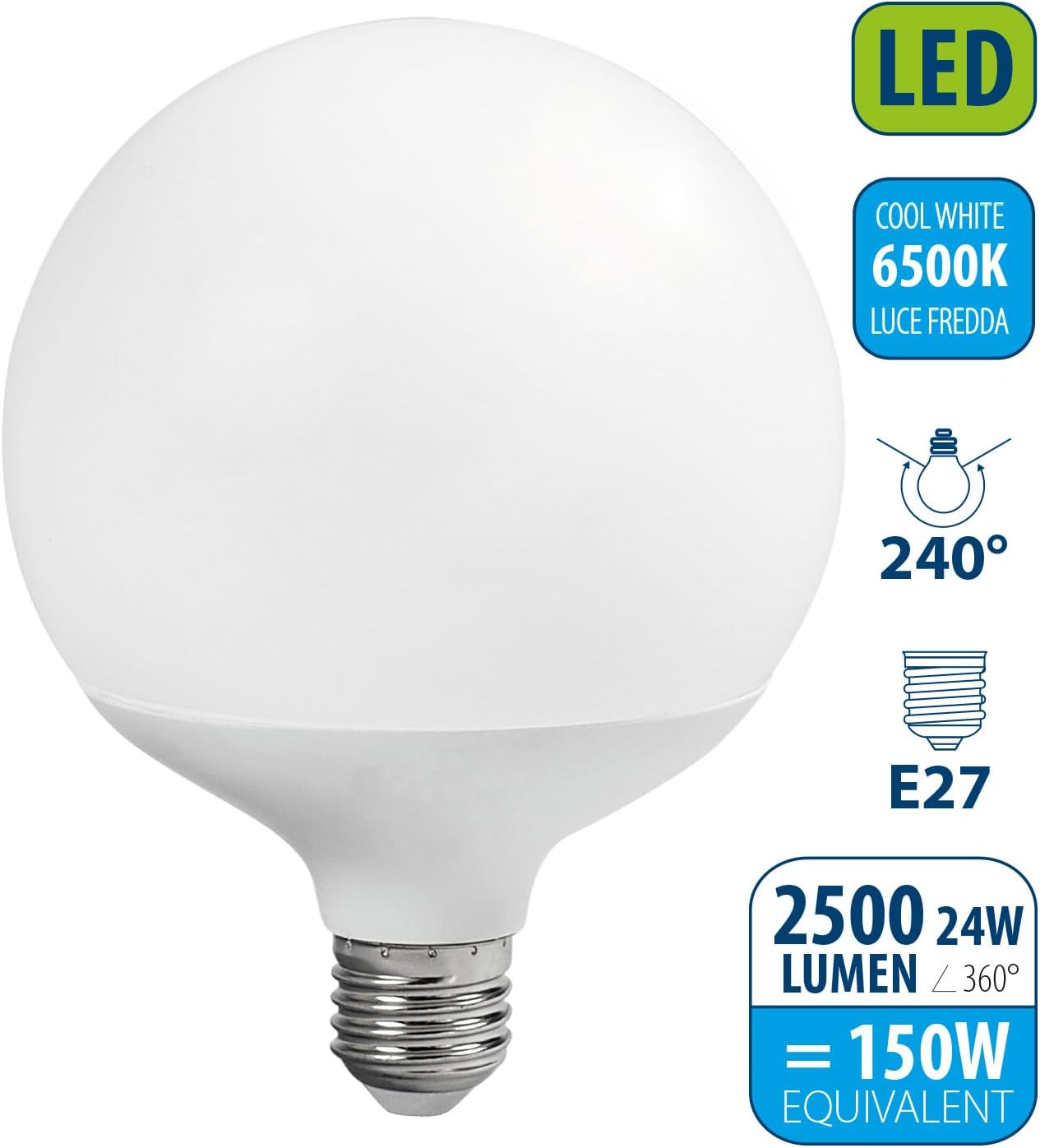 Velamp Lampadina LED Goccia G120 E27 24W - immagine 2