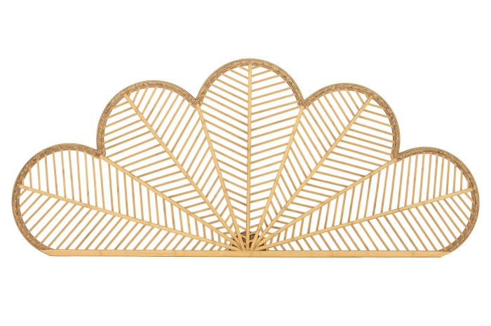 Testiera per letto da 150 a 180 cm, a forma di fiore naturale, 190 x 2,5 x 81 cm