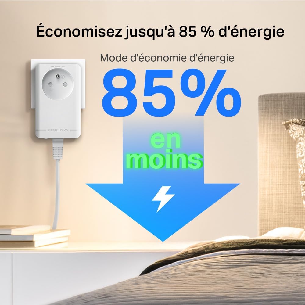 Mercusys MP300P KIT CPL 600Mbps con Presa Integrata - immagine 7