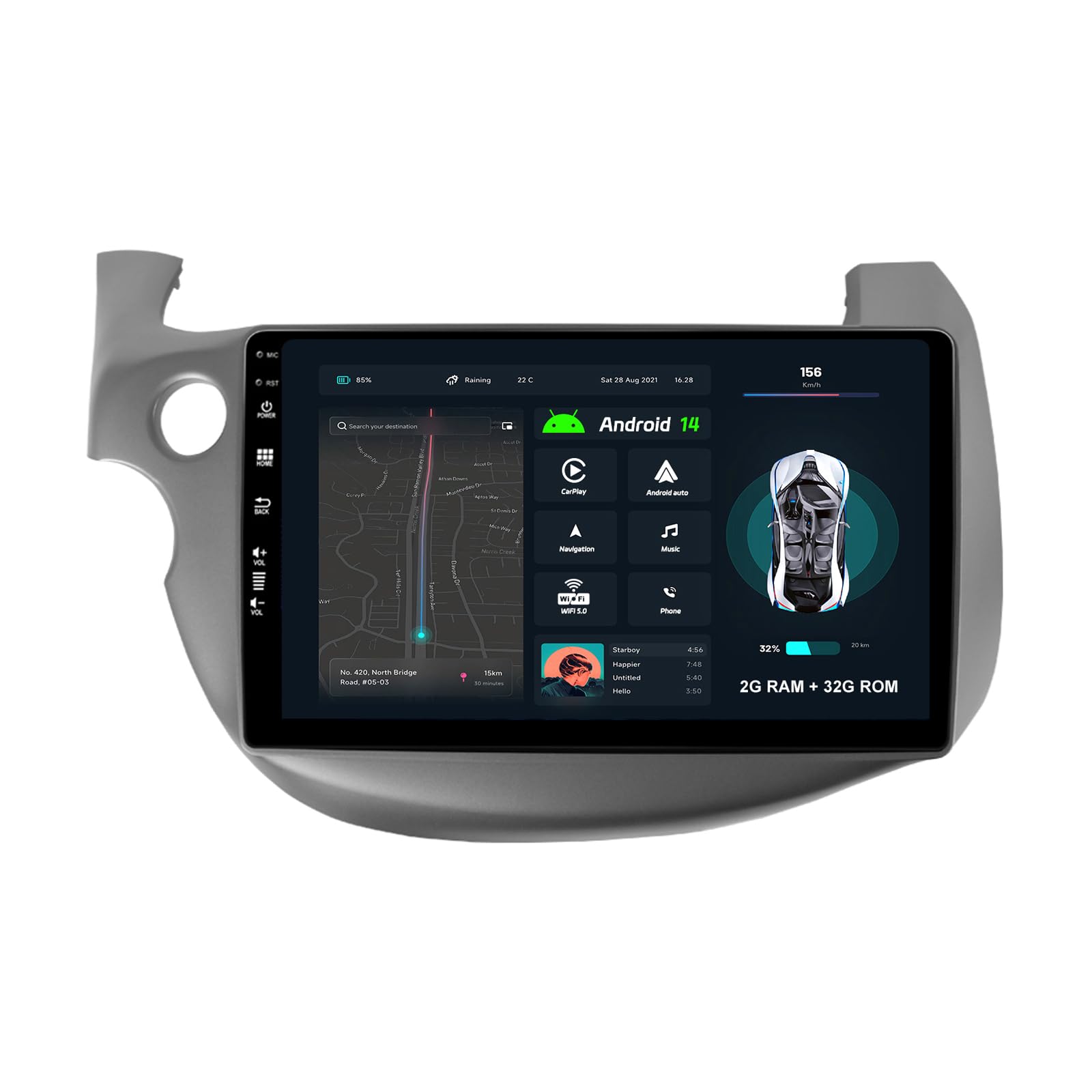 Misonda Autoradio 2 Din Android 14 per Honda Fit Jazz