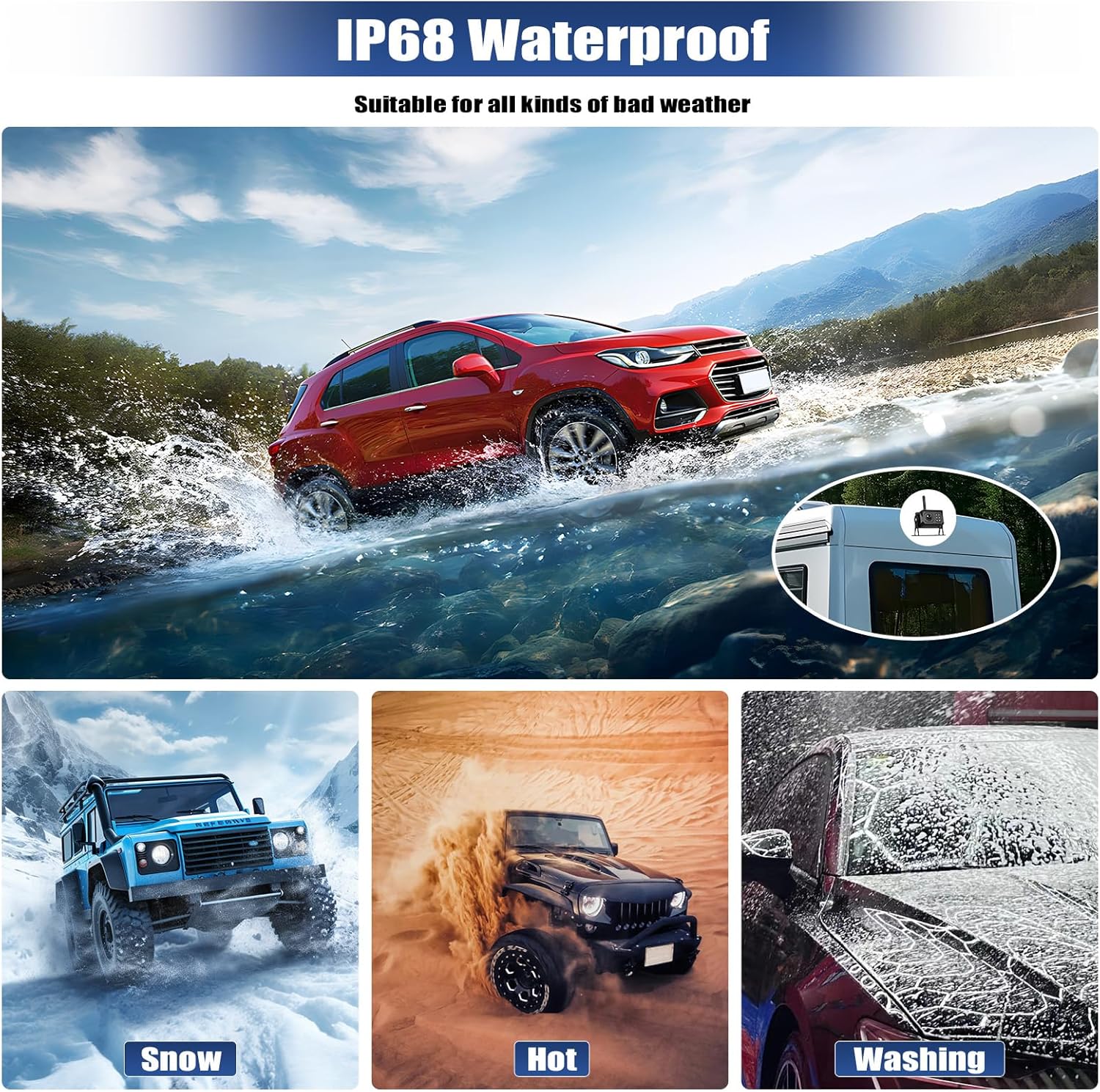 Gohhdl Telecamera Posteriore Wireless 7" IPS - immagine 6