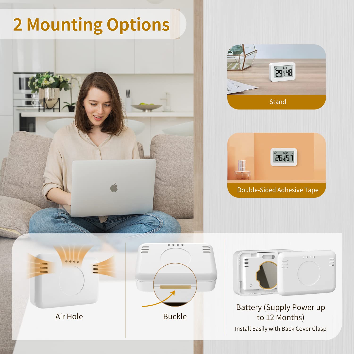 Doomay Mini Igrometri per Interni (4-Pack) - immagine 5