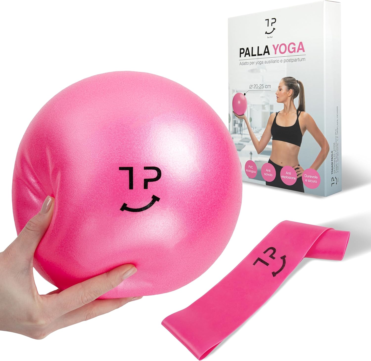 Tre Puri® Palla Pilates 25 CM con Accessori Yoga - immagine 1