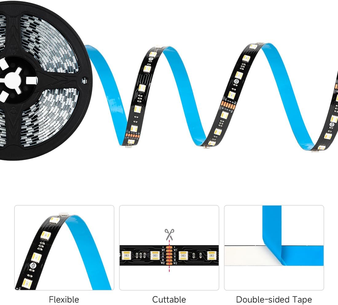 Btf-lighting Striscia LED RGBCCT 5 Colori in 1 5050SMD - immagine 3