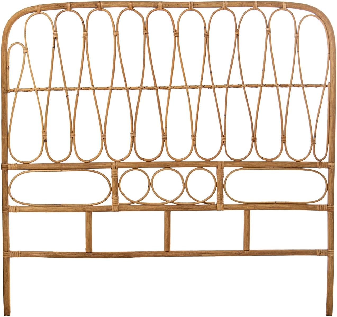 Drw Testiera per Letto in Rattan Naturale, Rettangolare