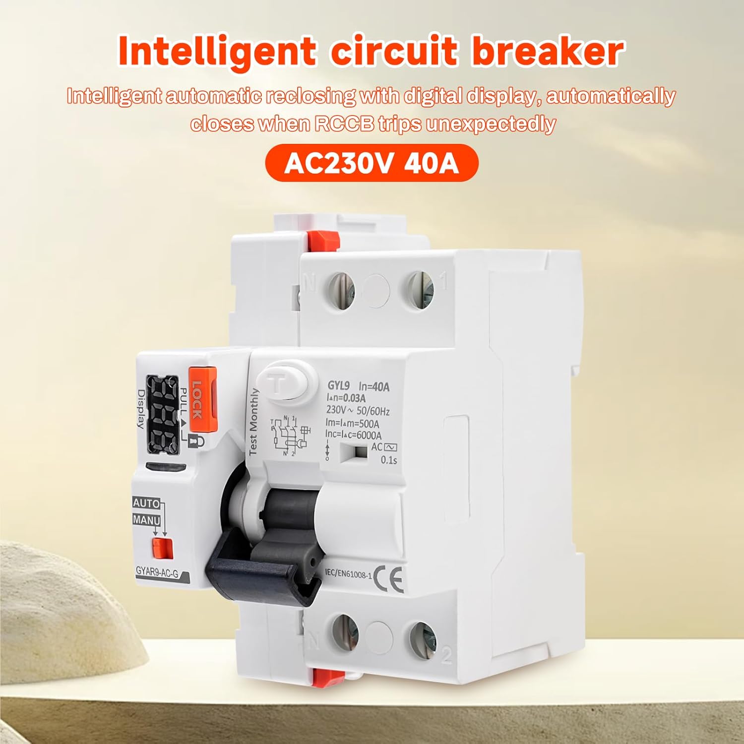 Salvavita con Riarmo Automatico 40A 30mA 2P AC230V - immagine 2