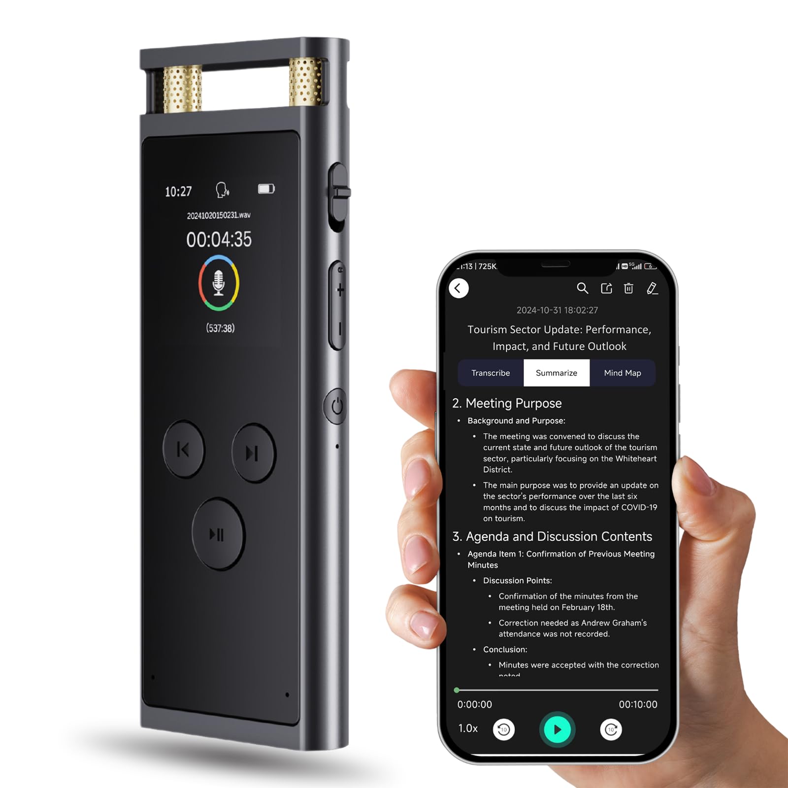 Woeaozy Registratore Vocale AI con Attivazione Vocale