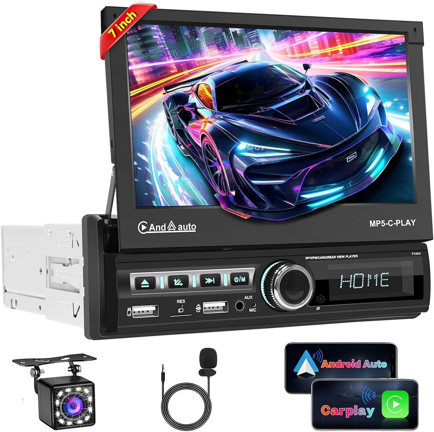 Inefala Autoradio 1 Din Carplay Wireless con Android Auto - immagine 1