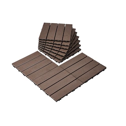 Vevor Piastrelle Terrazza Ad Incastro Legno Plastica 27 pz