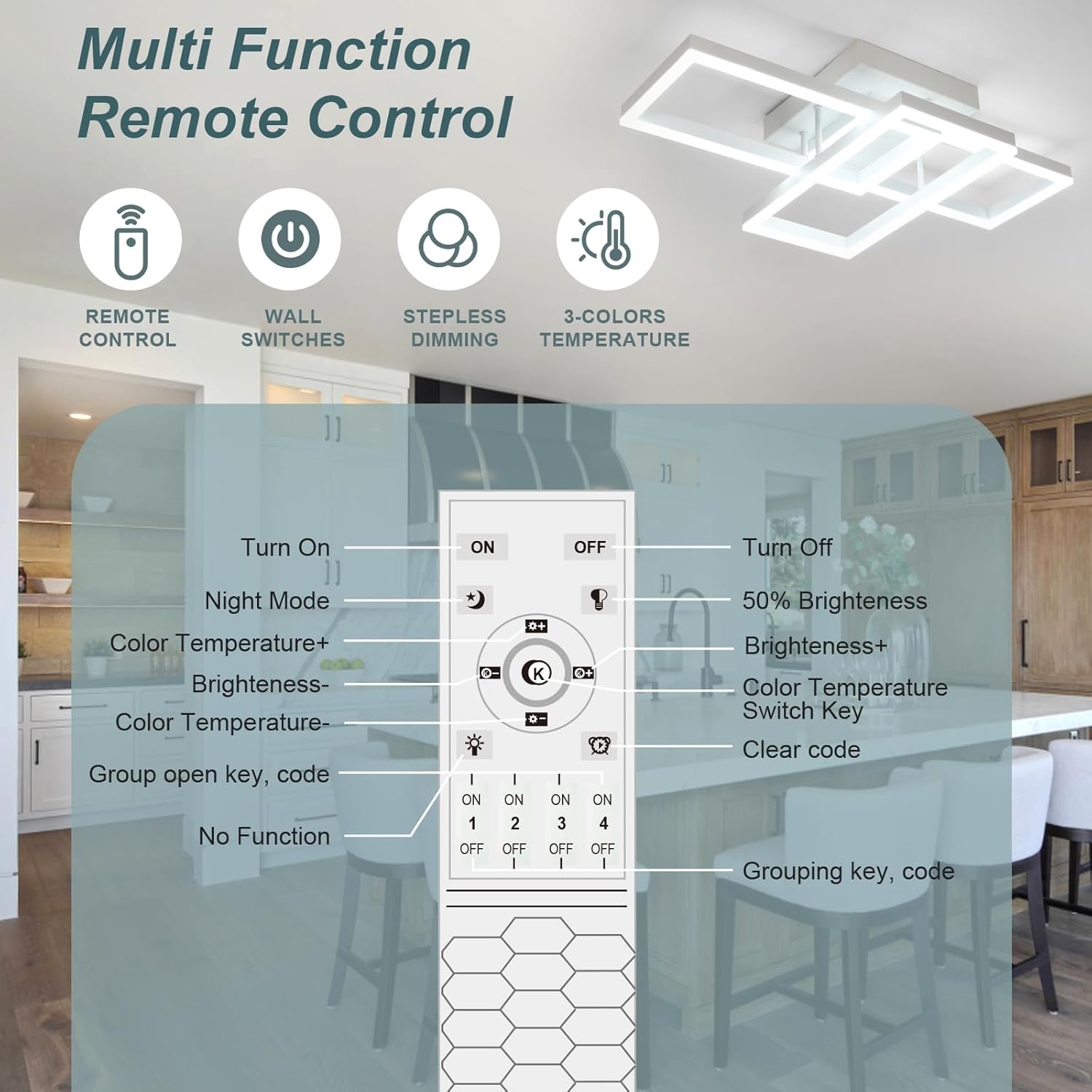 Plafoniera LED Soffitto Dimmerabile 48W 71cm - immagine 7