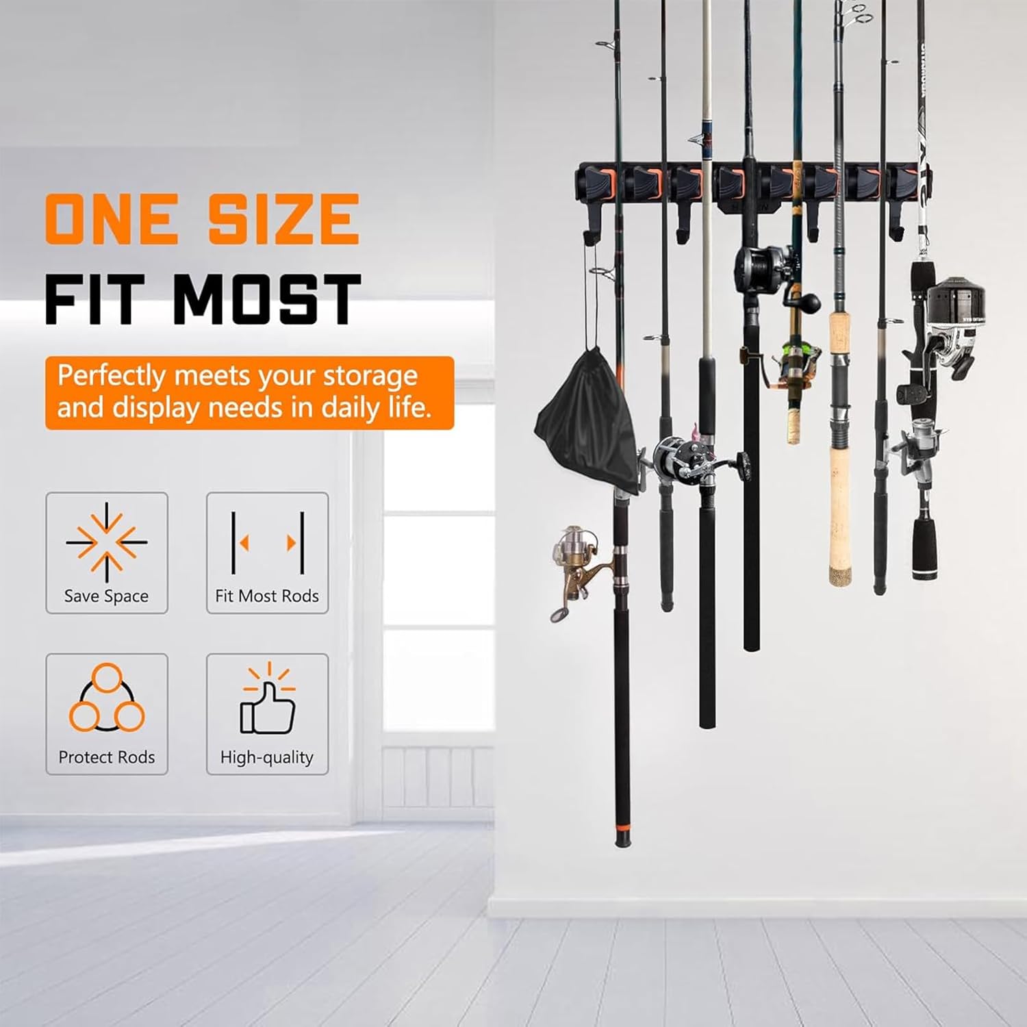 BOOSTEADY Portacanne da Pesca Verticale 2 Pezzi, Arancione - immagine 5