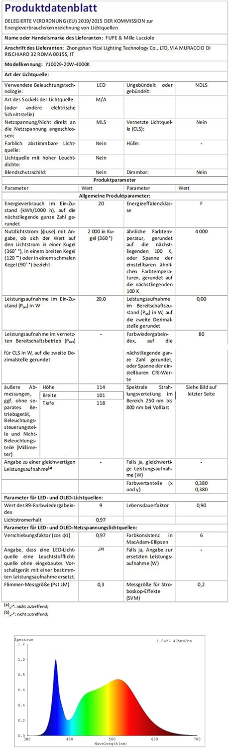 Applique da Parete Esterno/Interno LED 20W 4000K 2 Pezzi - immagine 10