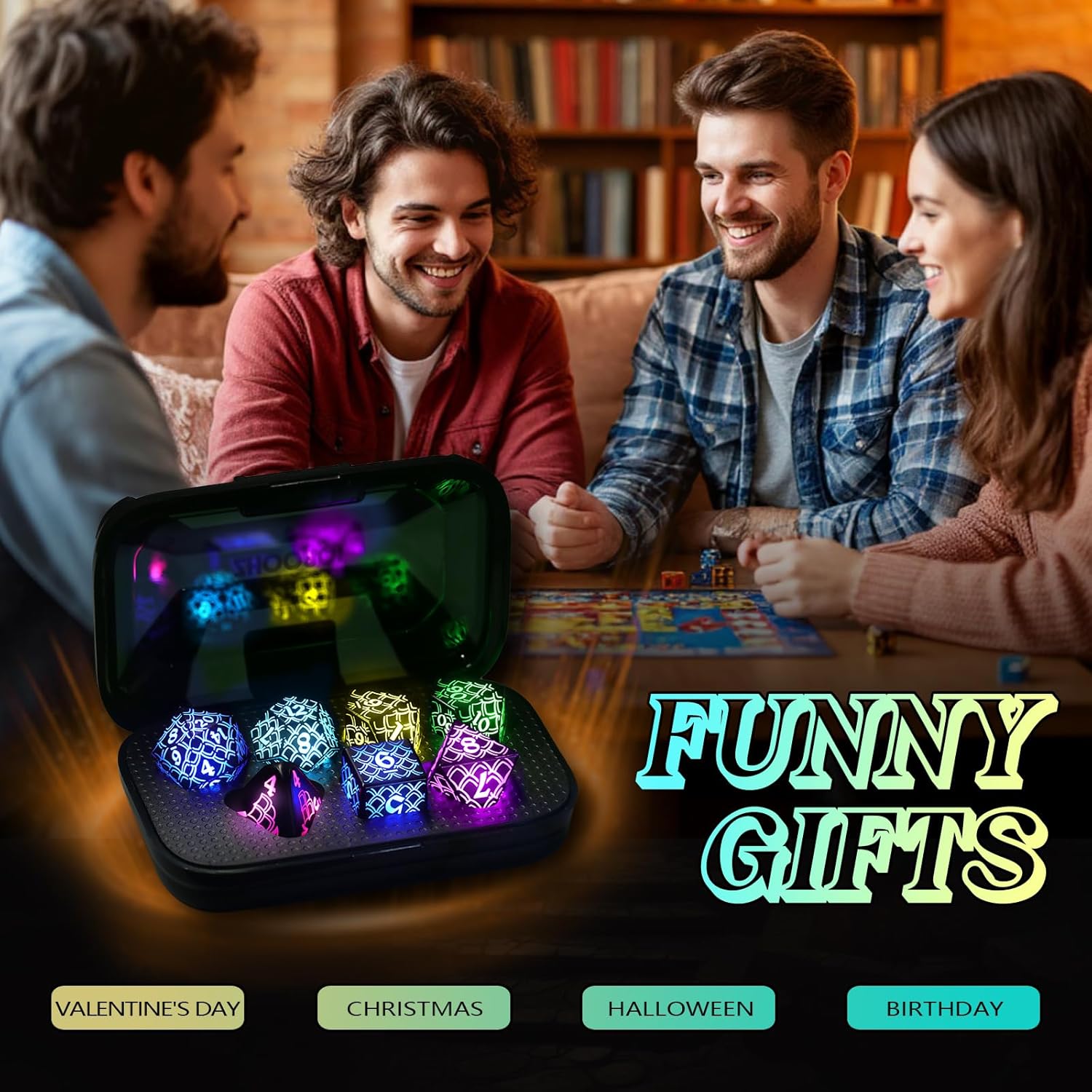 Set Dadi D&D Luminosi Ricaricabili LED Dice - immagine 5