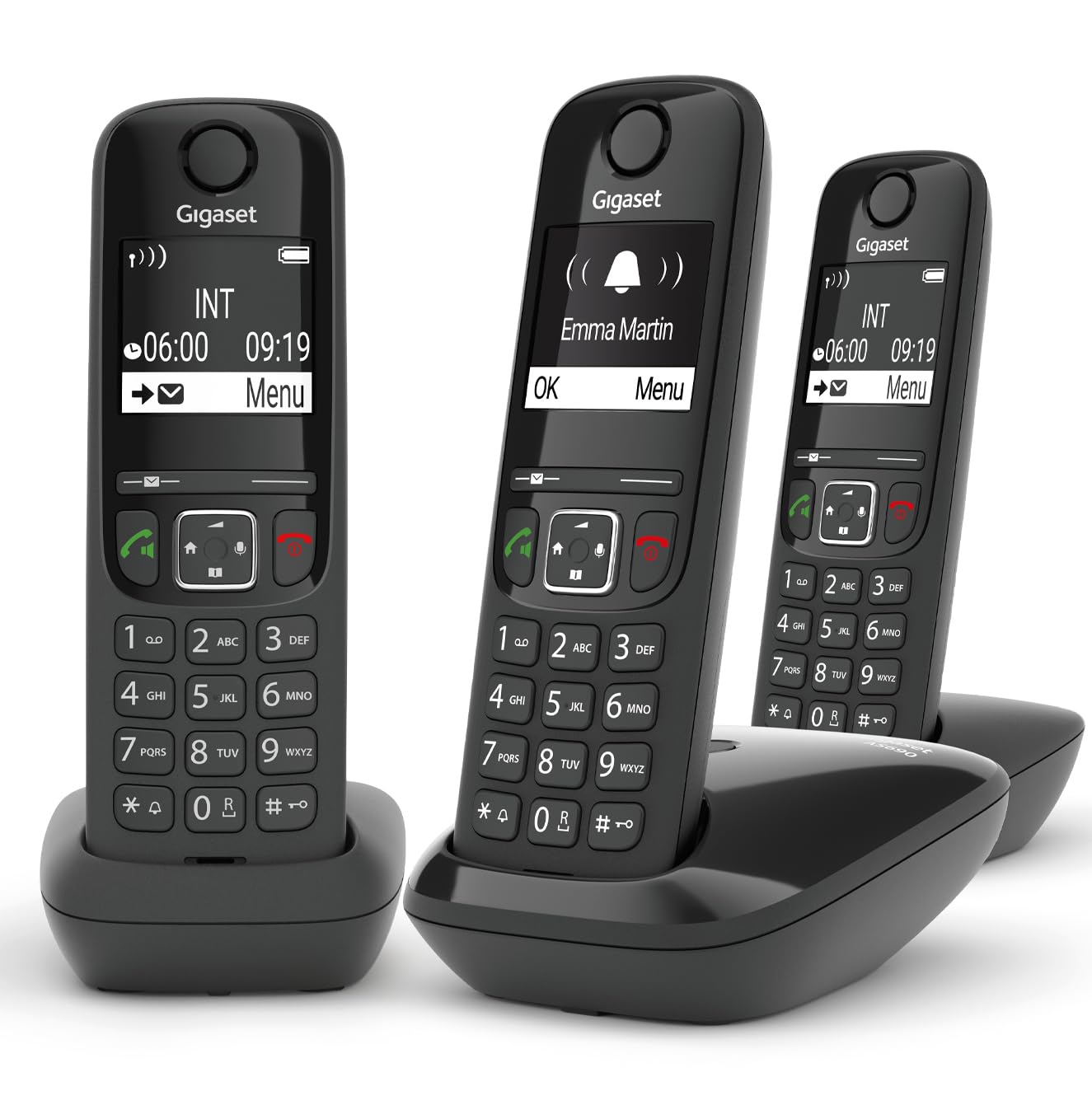 Gigaset AS690 Trio Telefono Cordless - Nero