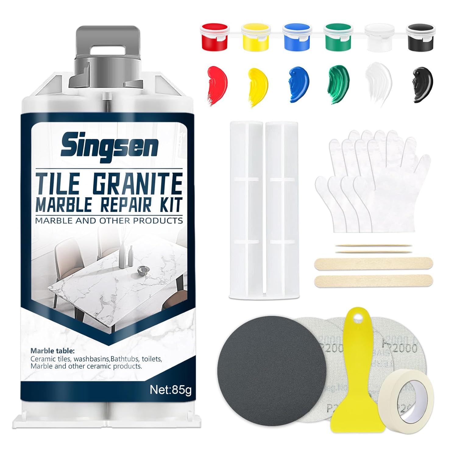 Kit Riparazione Piastrelle Granito Marmo (Match Colore) - immagine 1