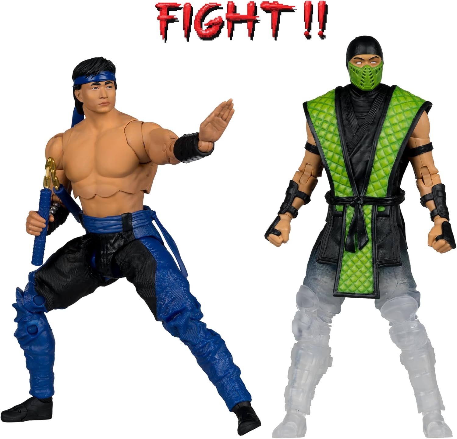 Mortal Kombat - Set di 2 action figure LIU Kang vs. Rettile (classico) 18 cm - immagine 3