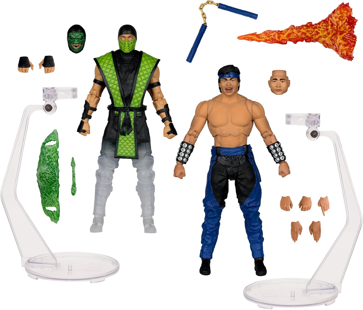 Mortal Kombat - Set di 2 action figure LIU Kang vs. Rettile (classico) 18 cm - immagine 5