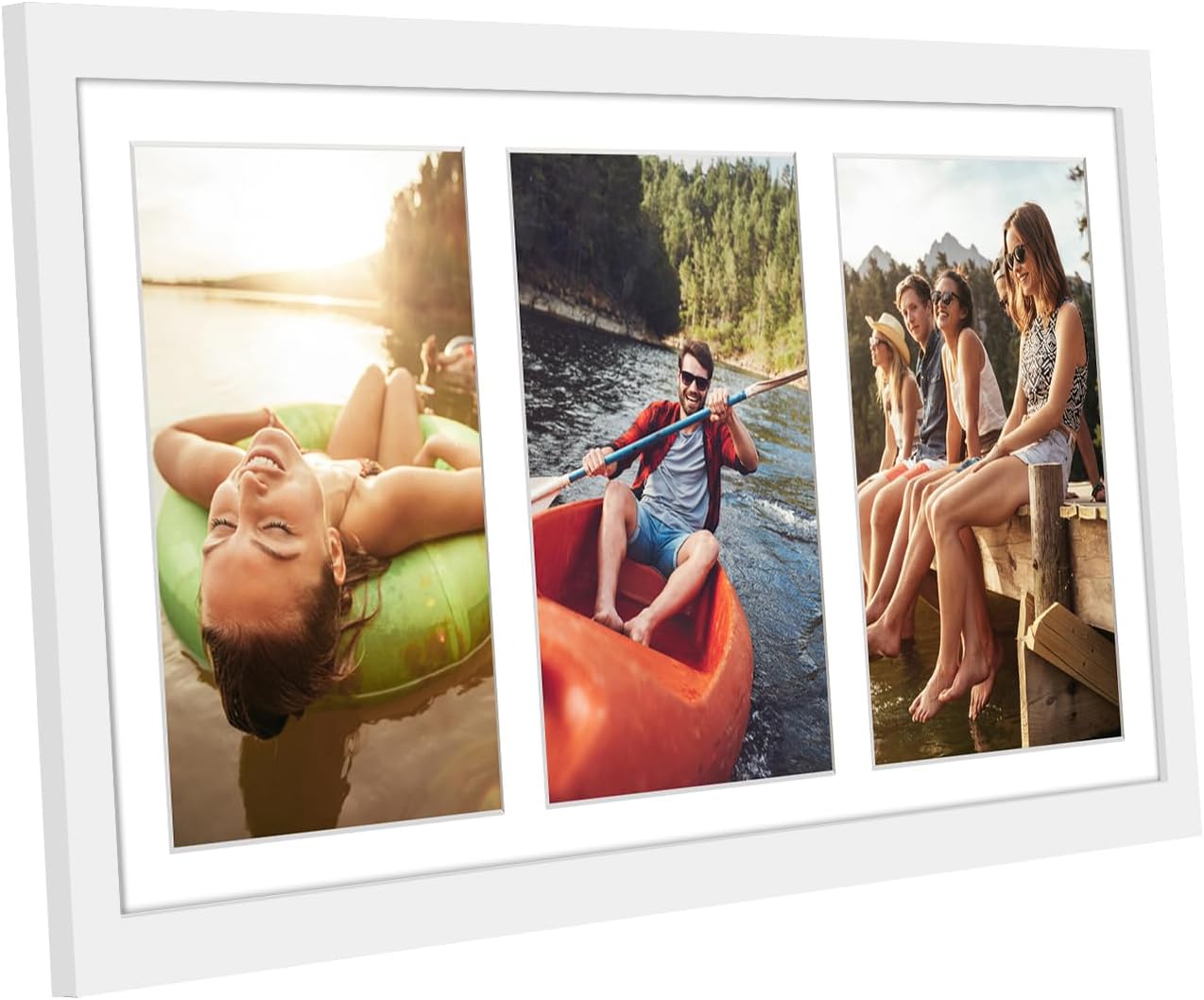 Americanflat Portafoto Multiplo da Parete 20x40 cm, Bianco - immagine 2