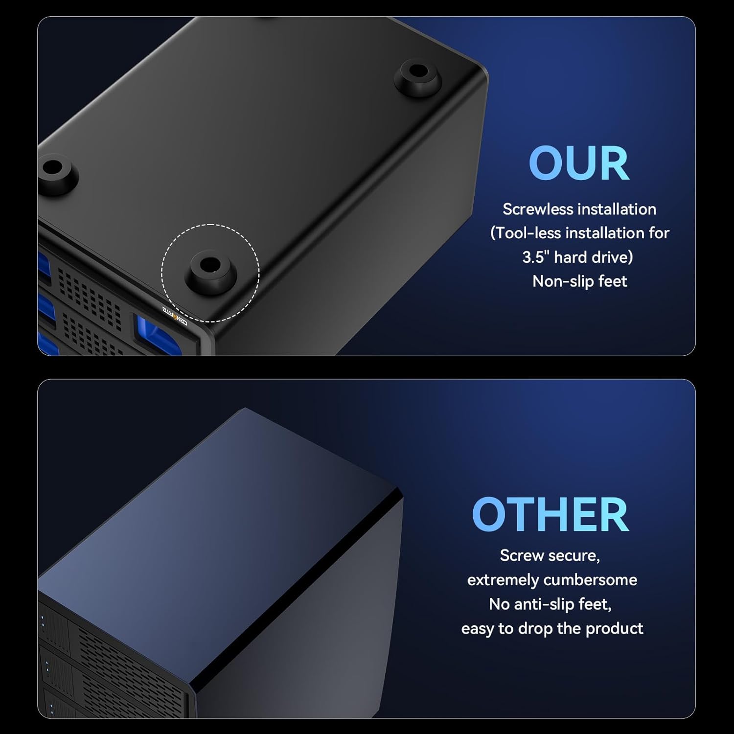 Case Hard Disk Alluminio 3 Baie con Ventola - immagine 7