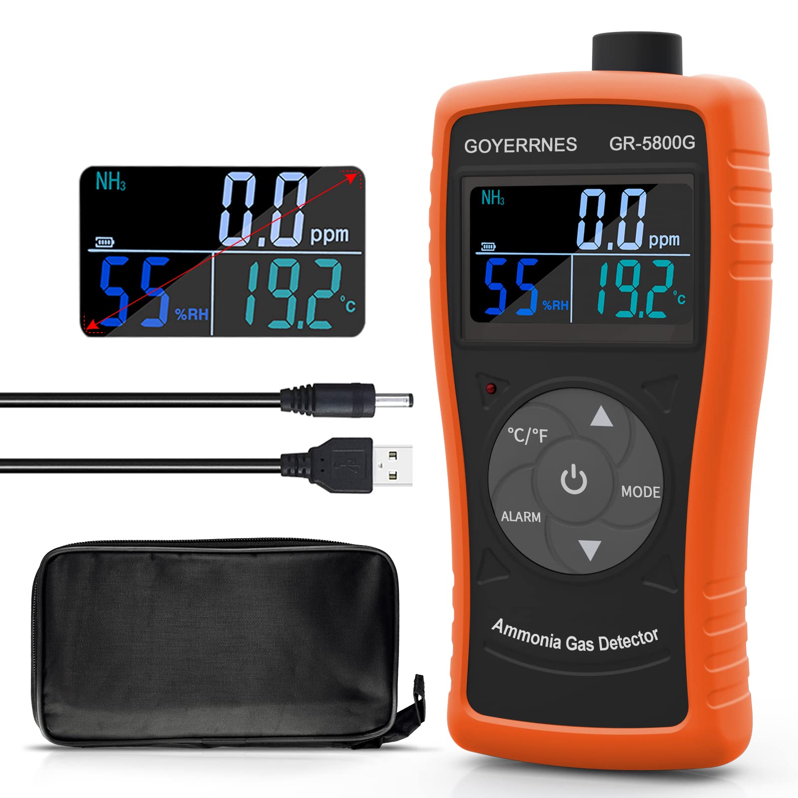 GR-5800G - Rilevatore di Gas Ammoniaca 0-100 PPM NH3