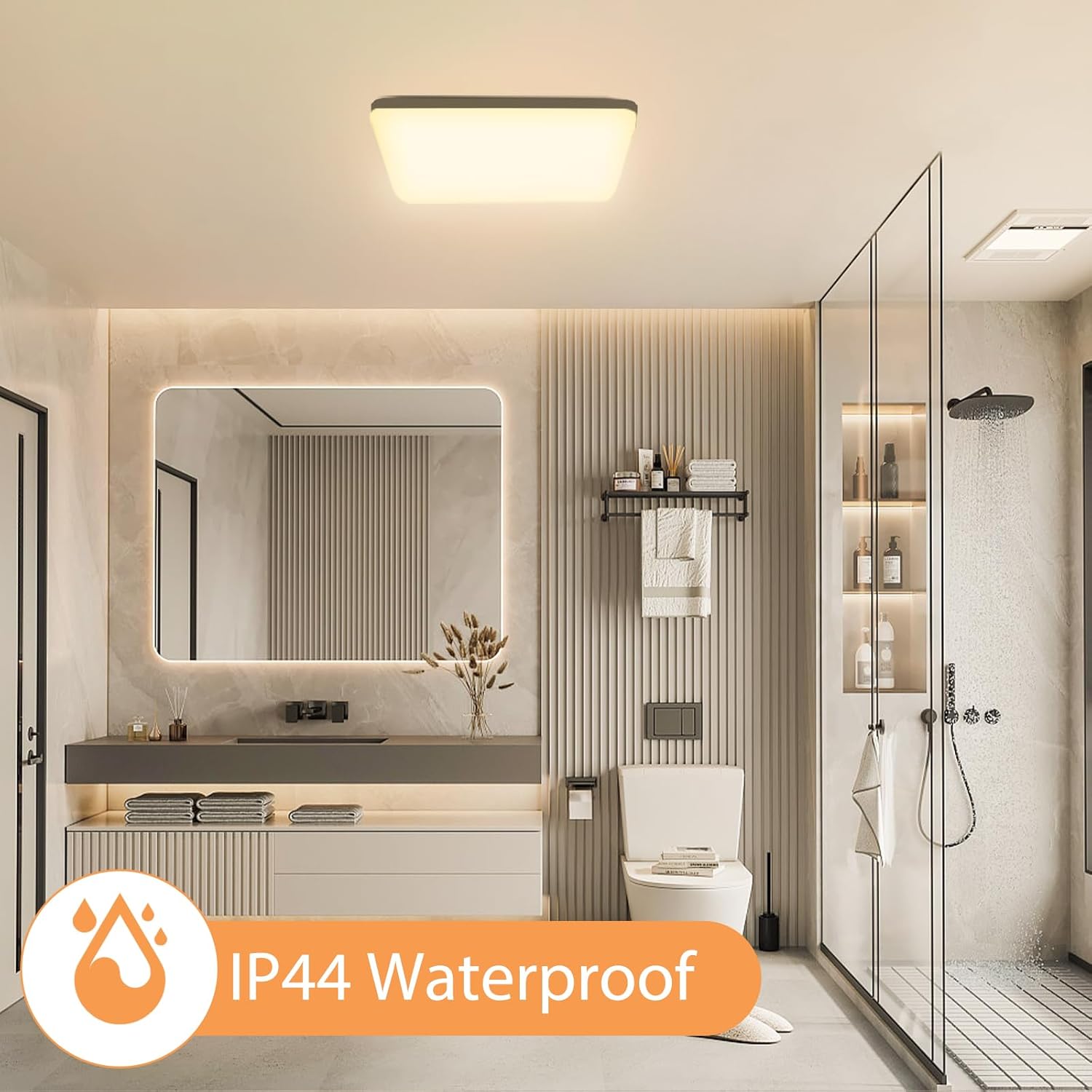 Plafoniera LED Soffitto Quadrata 20W IP44 - immagine 5