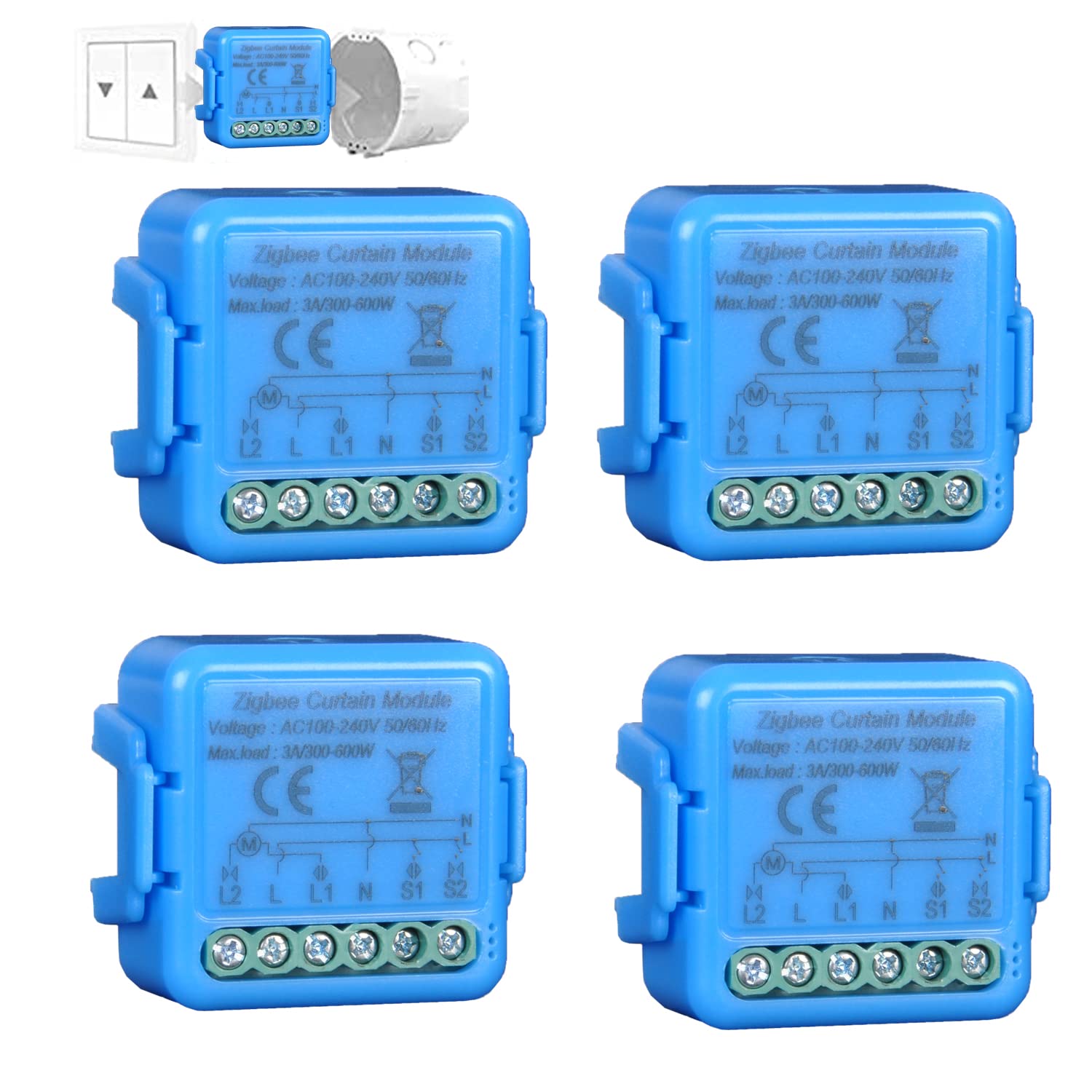 Interruttore Tapparelle Zigbee Tattile 300W (4) - immagine 1